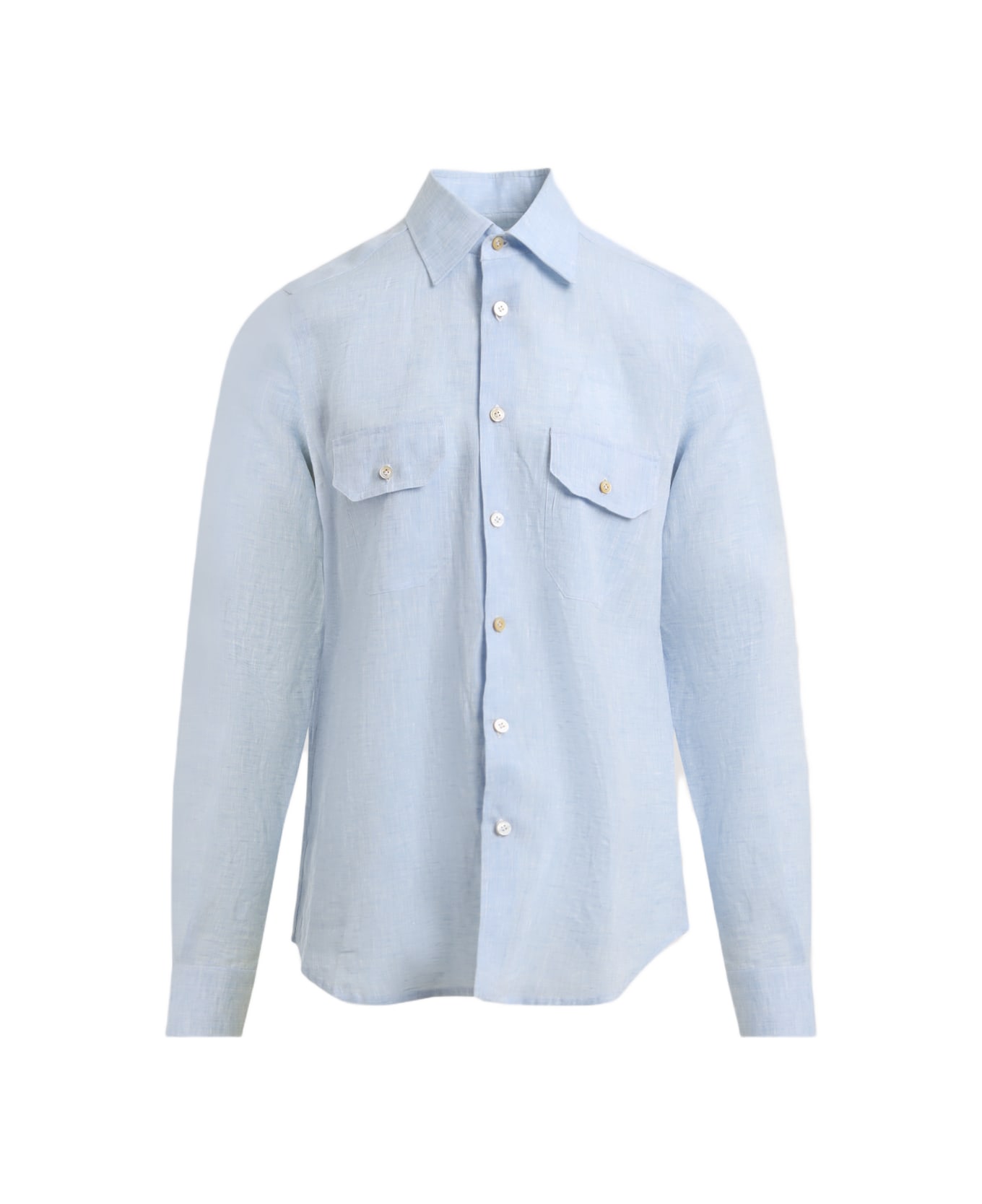 Kiton Linen Shirt - Celeste