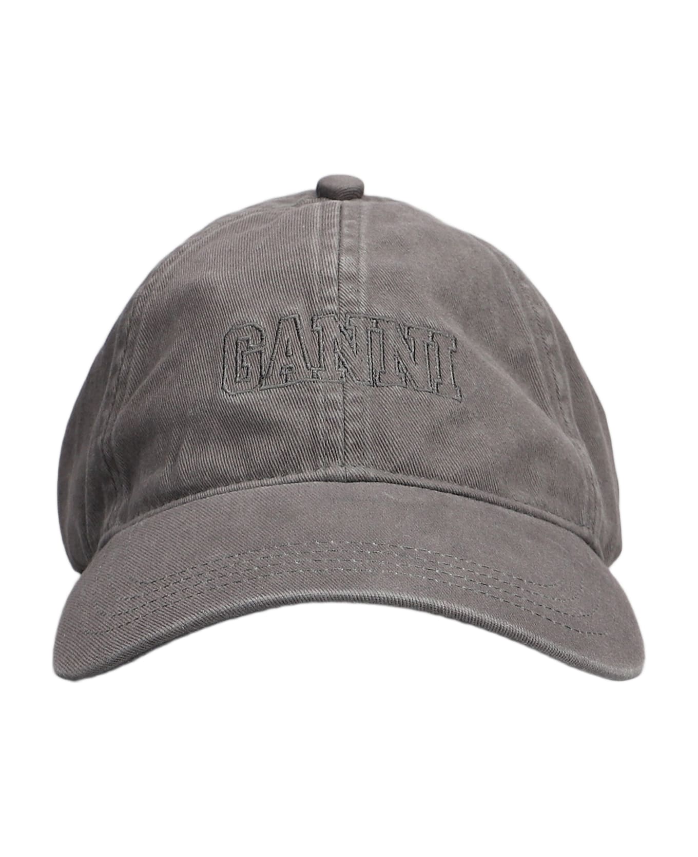 Ganni Hats In Grey Cotton - grey