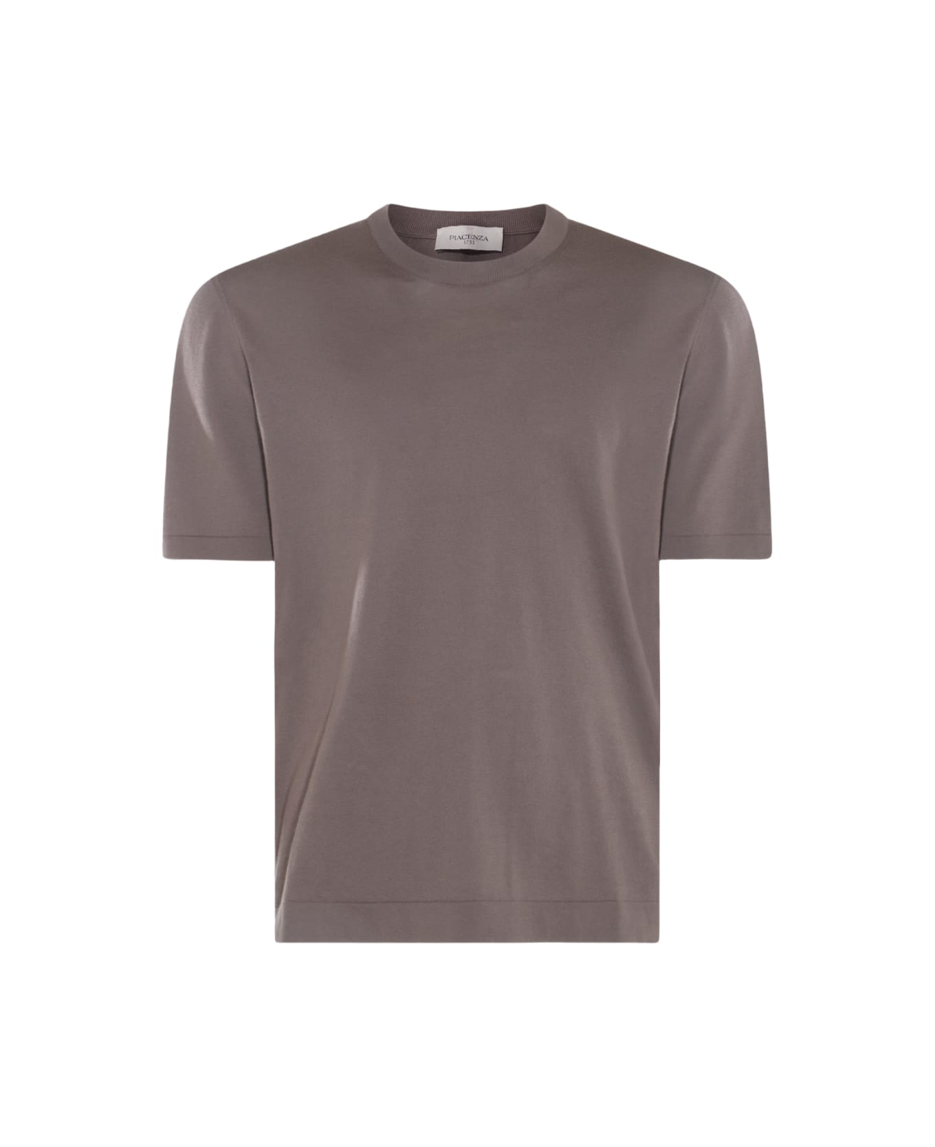 Piacenza Cashmere Stone Grey Cotton T-shirt - Stone シャツ