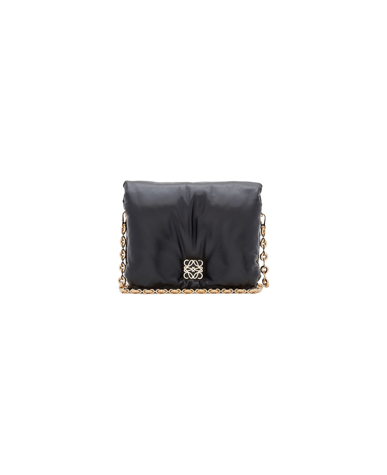 Loewe Goya Puffer Leather Shoulder Bag - Black
