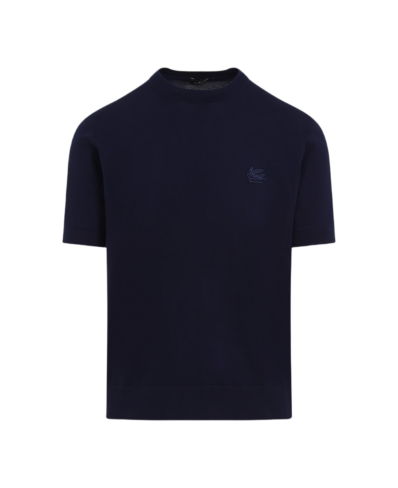 Etro Fine Jersey T-shirt With Decorative Linking - Blue