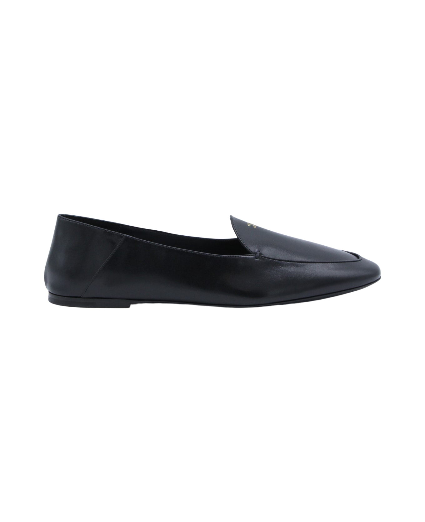 Celine Black Leather Slip On Loafers - Black