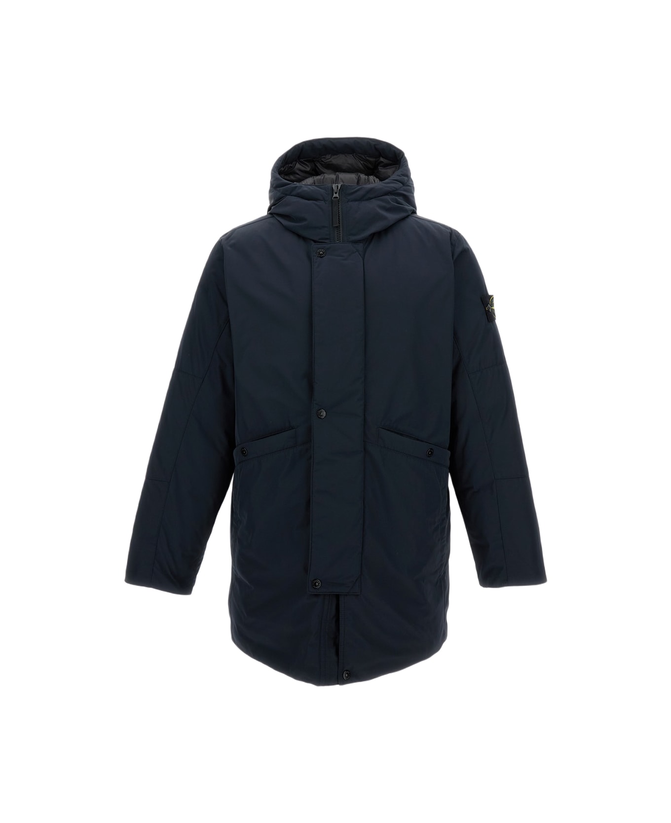 Stone Island Long Parka - Blue