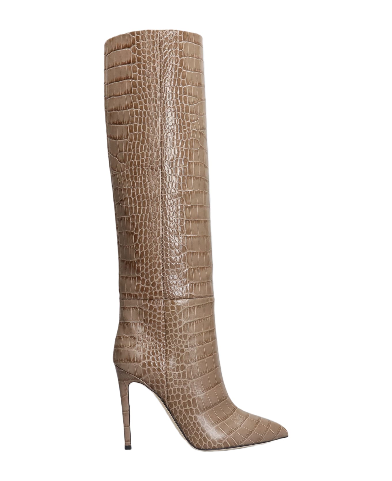 Paris Texas High Heels Boots In Taupe Leather - taupe