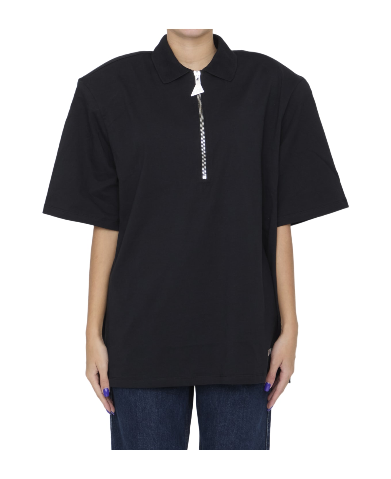The Attico Cotton T-shirt - BLACK ポロシャツ