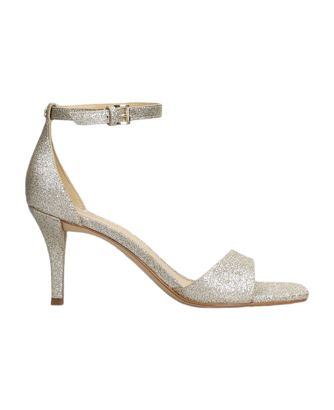 Michael Kors Jaida Sandals In Gold Glitter - gold