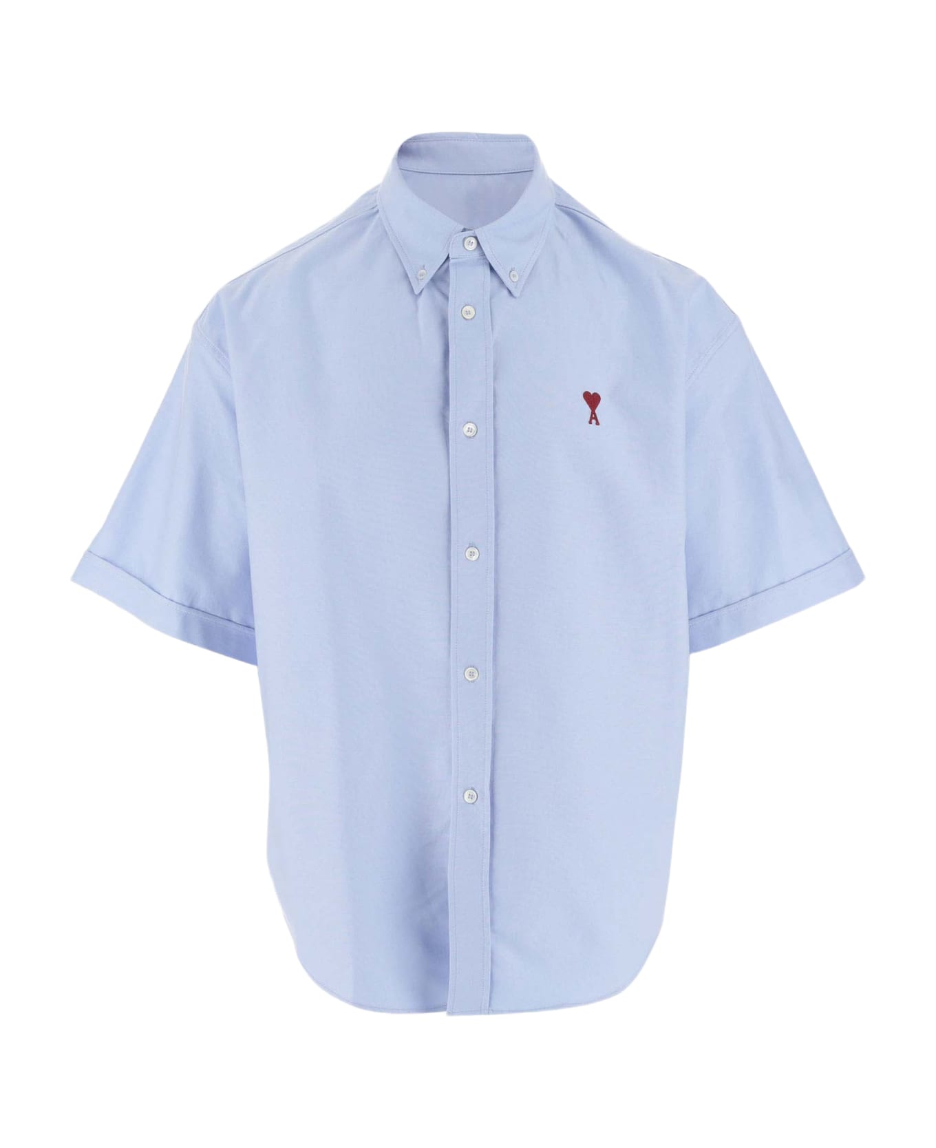 Ami Alexandre Mattiussi Short Sleeve Shirt With Logo - Blue