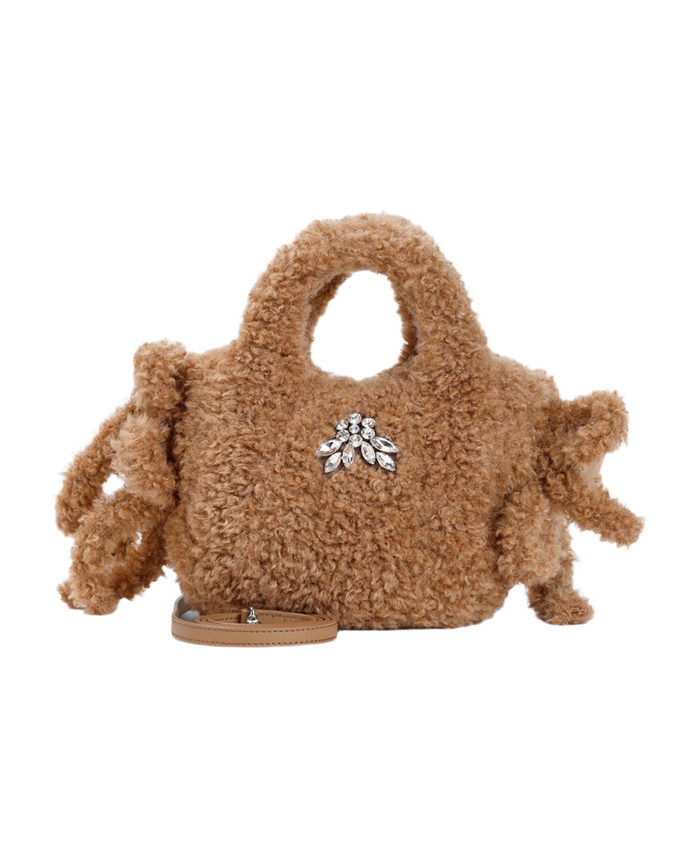 Simone Rocha Embellished Baby Egg Tote Bag - Brown Clear