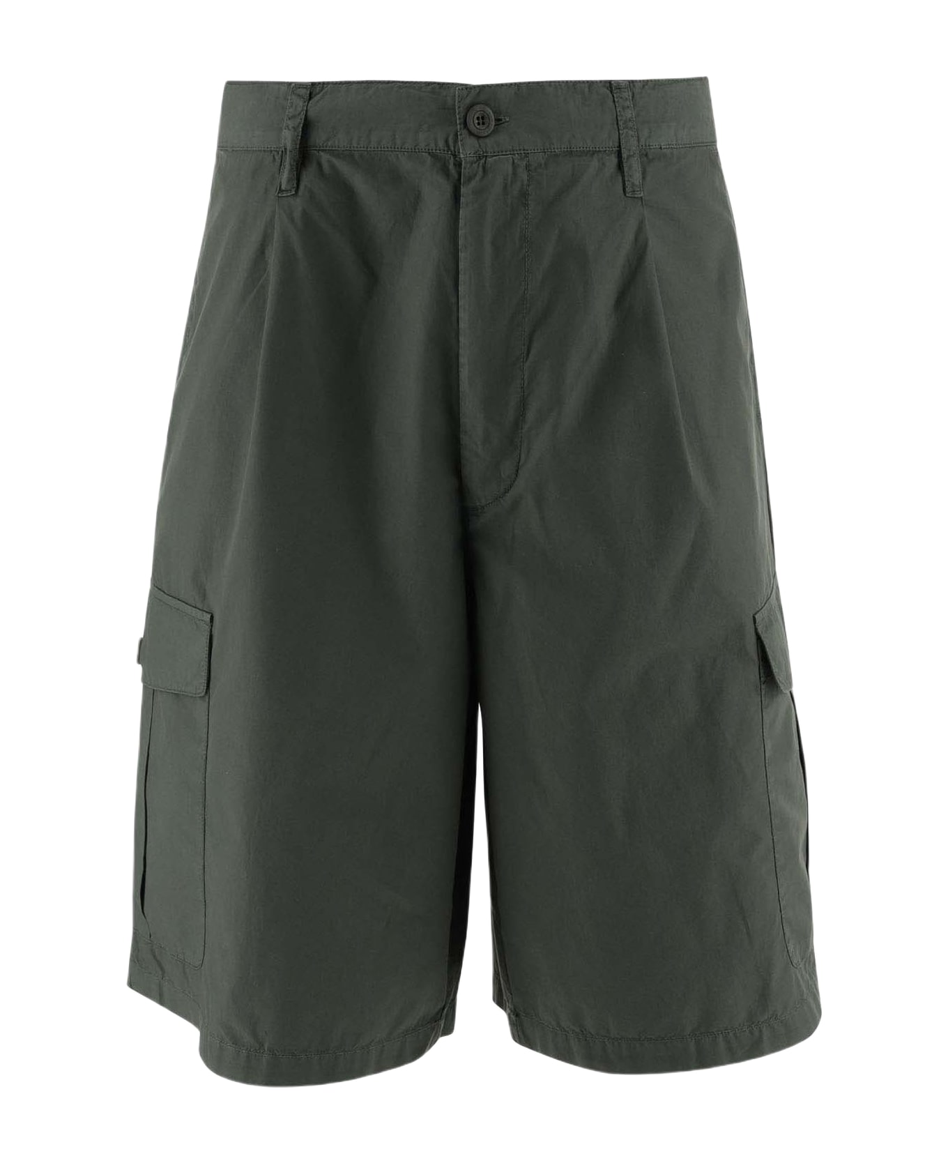 Emporio Armani Cotton Bermuda Shorts - Green ショートパンツ