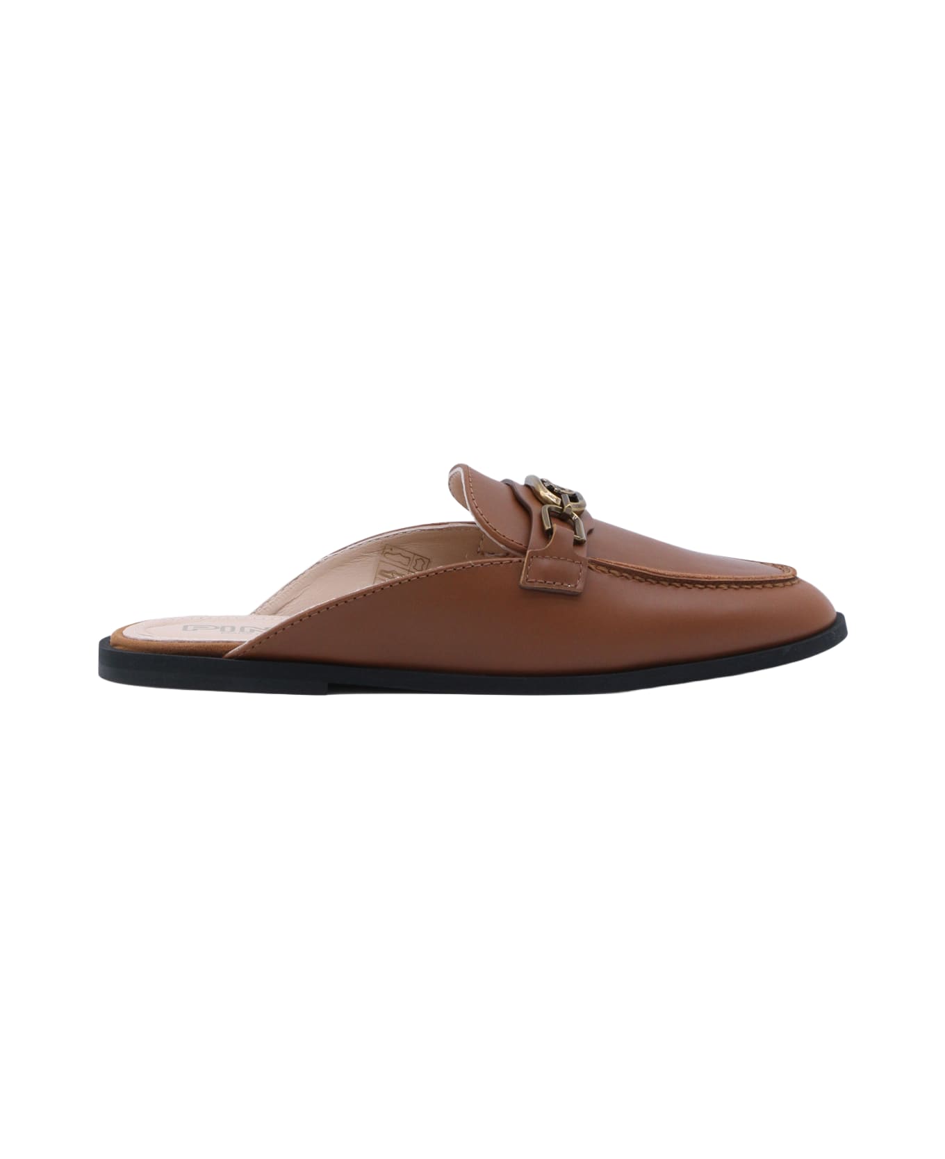Pinko Brown Leather Naty 09 Flats - Brown