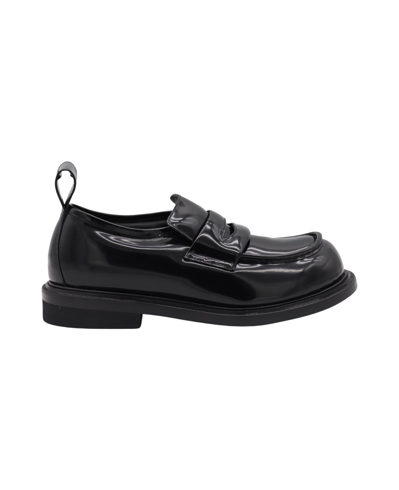 Moschino Black Leather Loafers - Black