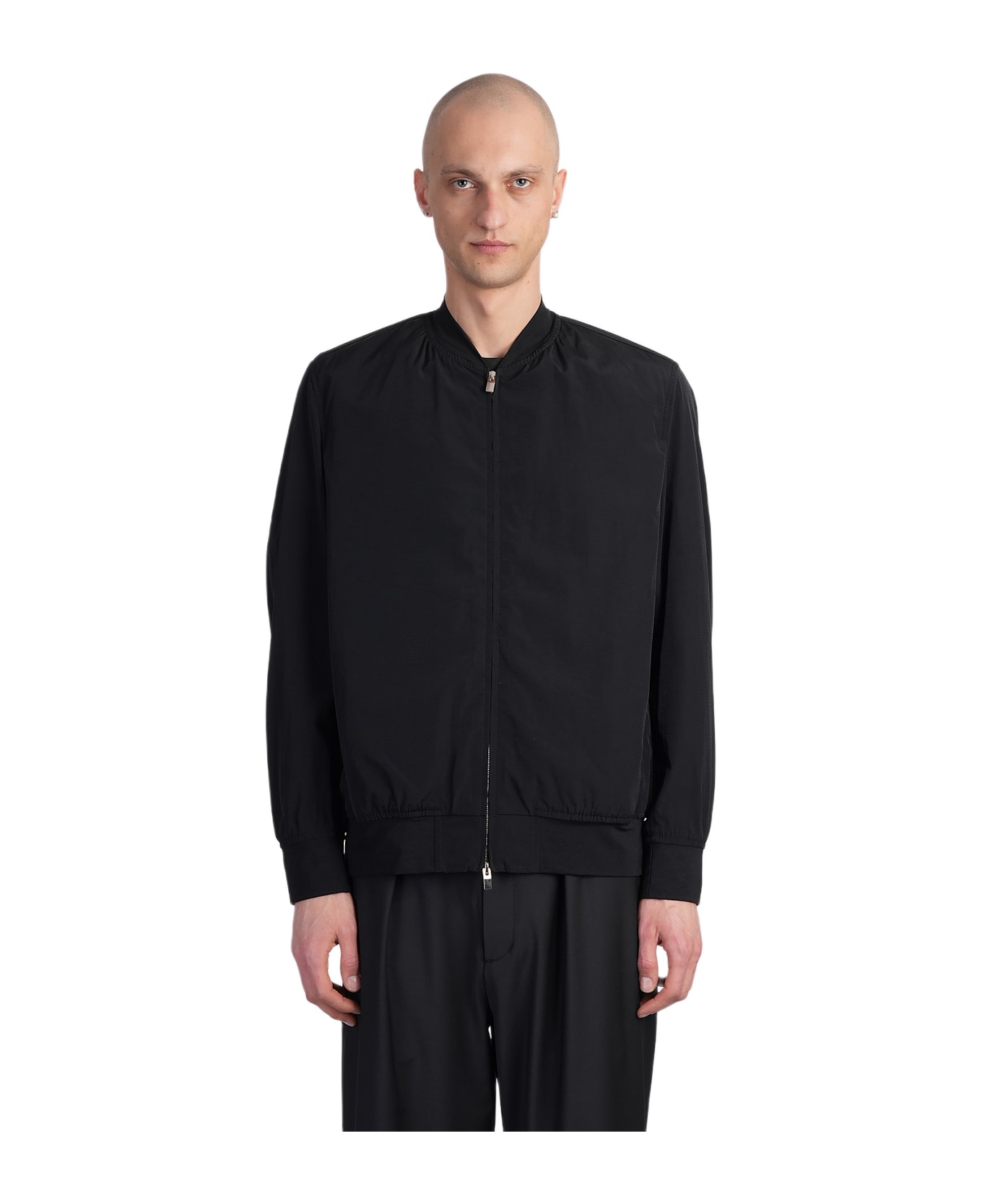 Attachment Bomber In Black Nylon - black