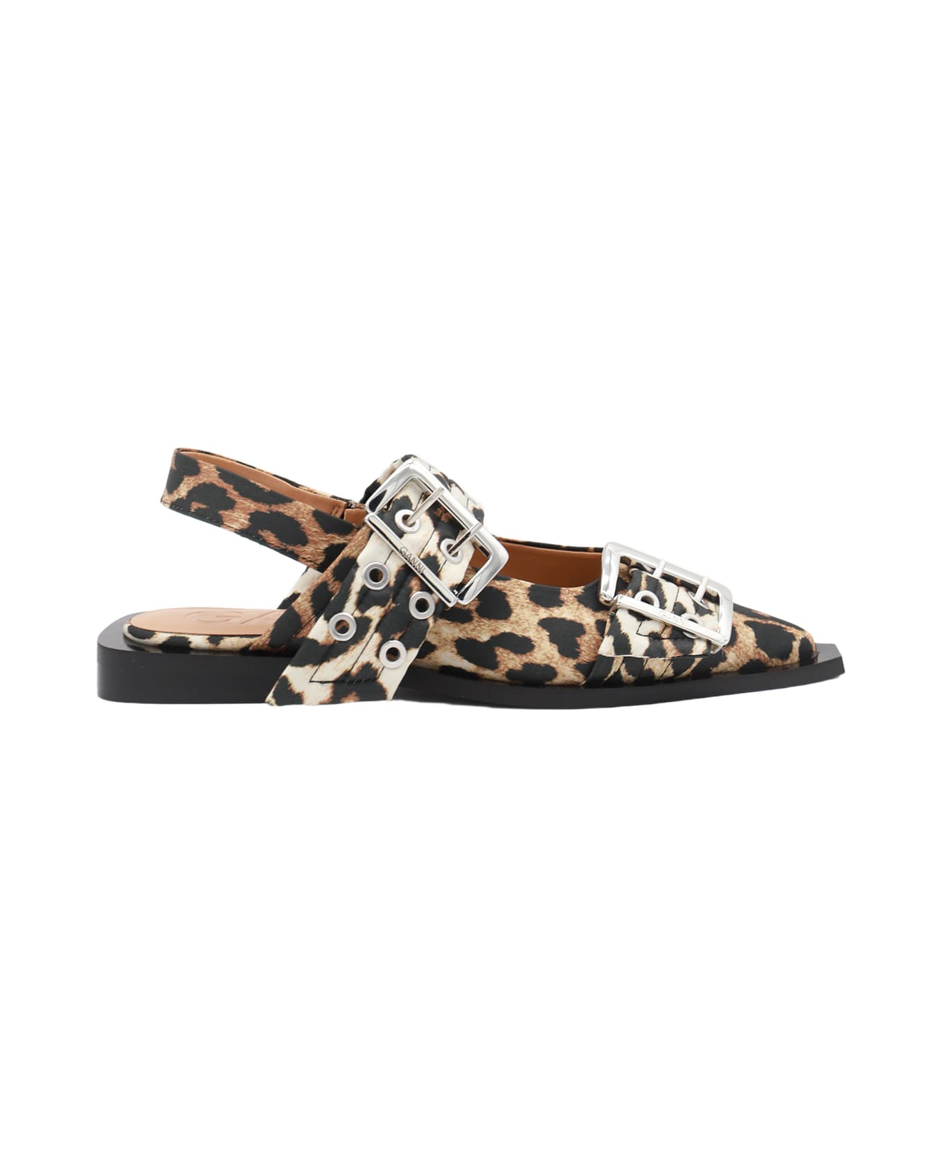Ganni Leopard Flats - Brown