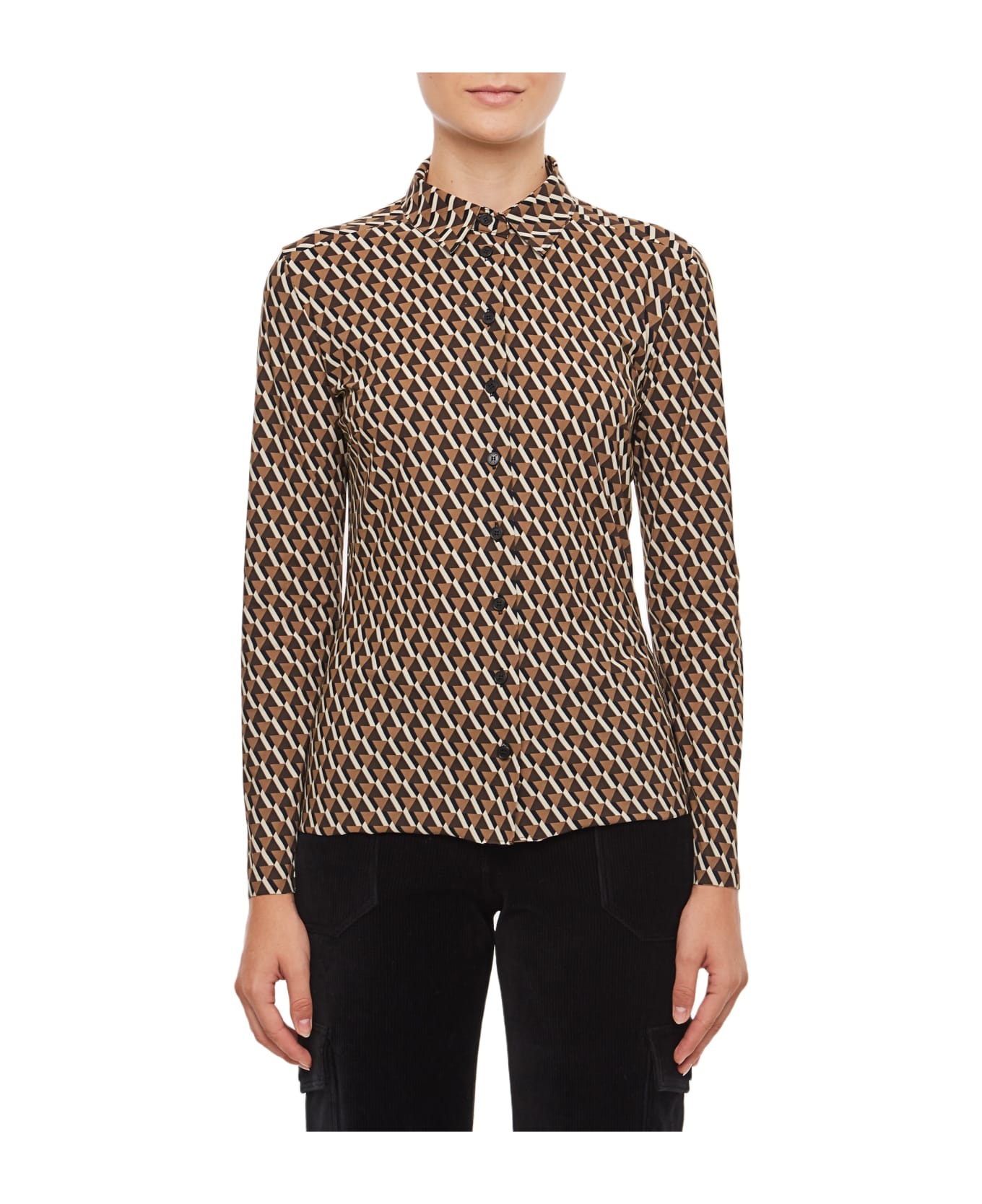 Irié Jersey Geometric Print Shirt - Brown