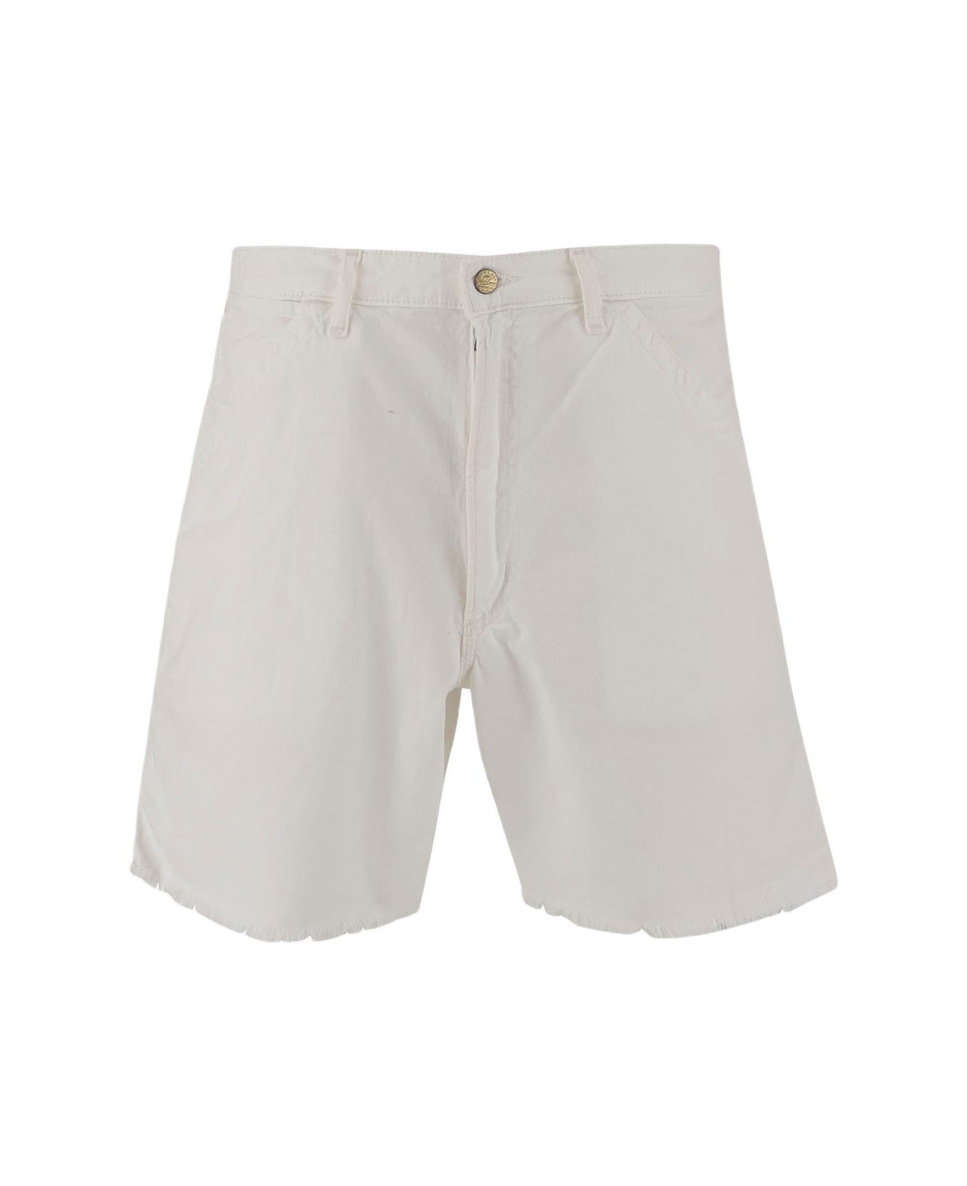 Polo Ralph Lauren Cotton Short Pants With Frayed Edges - White