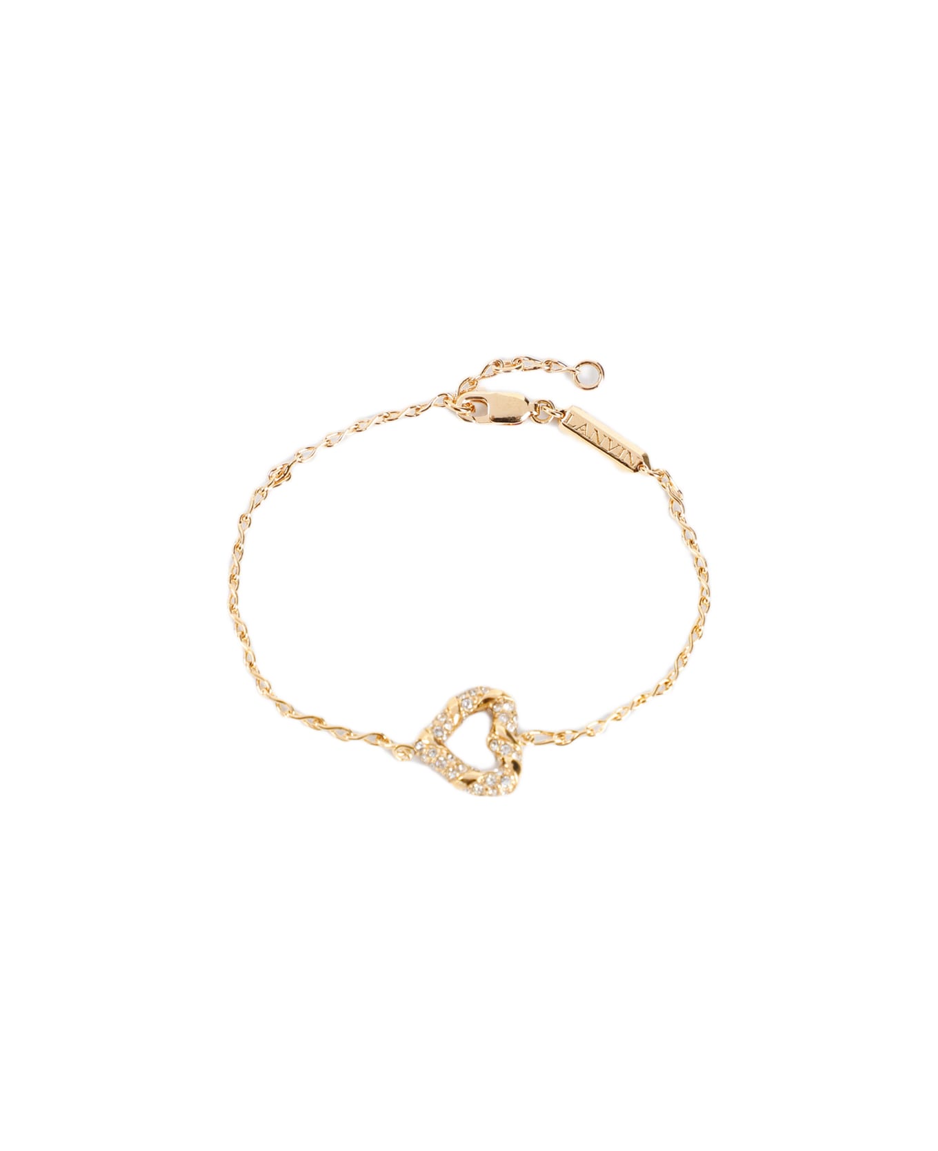 Lanvin Heart Shape Pendant Bracelet - Gold Crystal