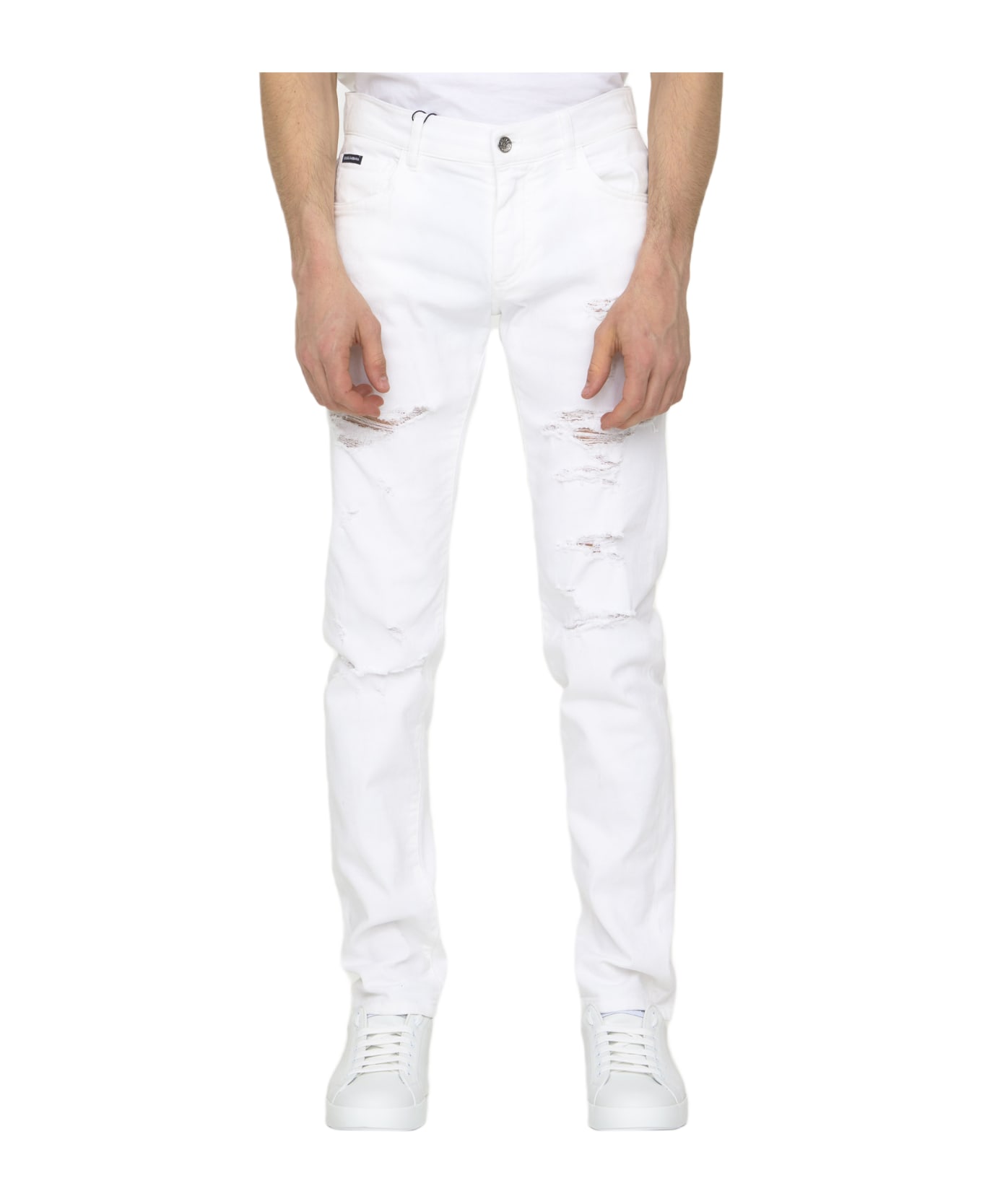 Dolce & Gabbana White Stretch Denim Jeans - Bianco