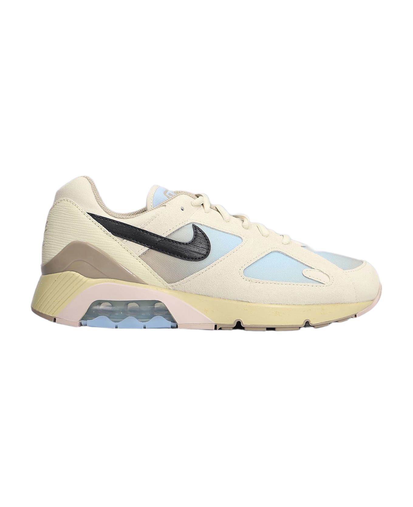 Nike Air 180 Sneakers In Beige Suede And Fabric - beige