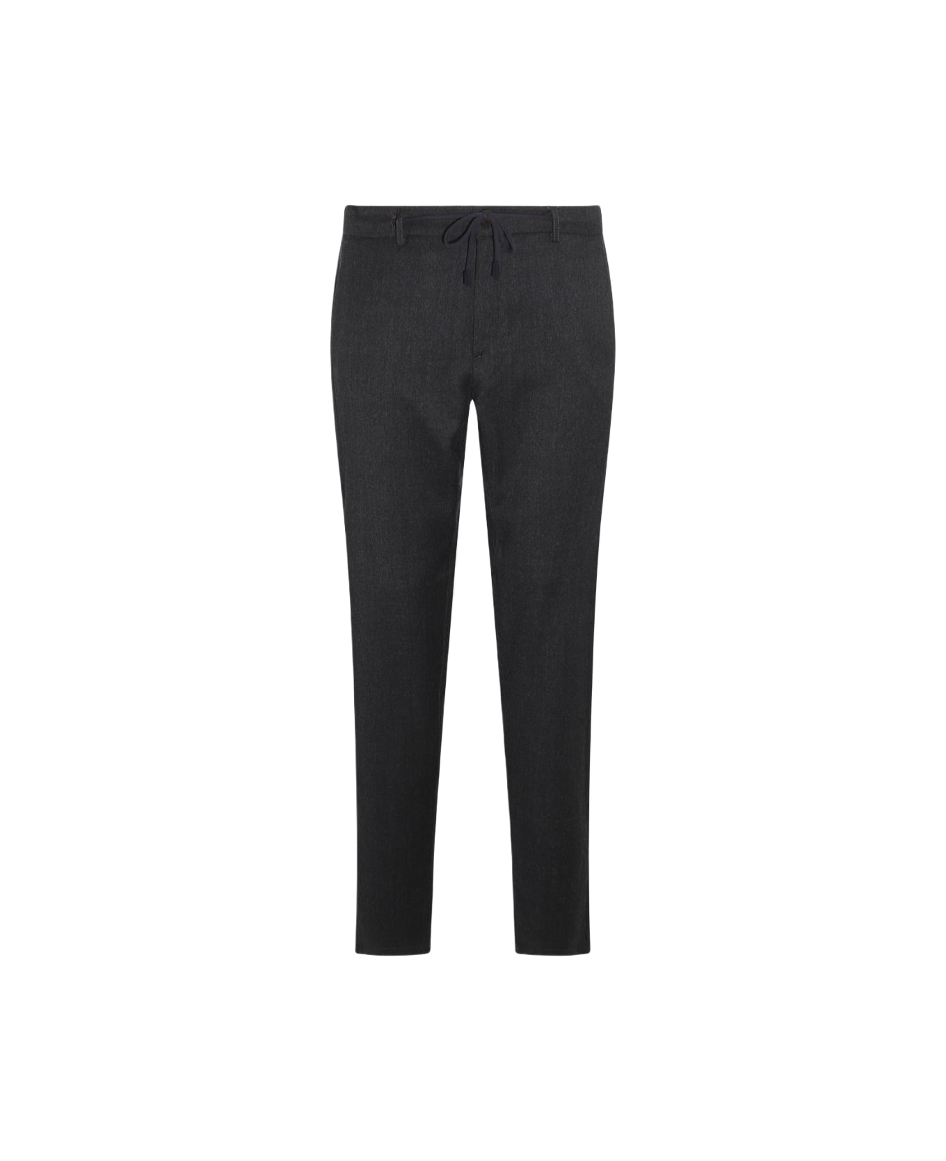 Canali Dark Grey Cotton Pants - Grey ボトムス