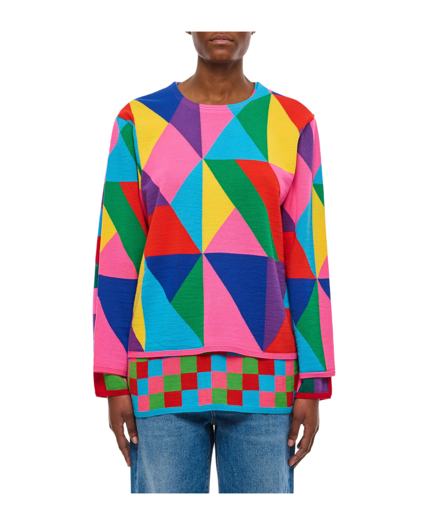 Comme des Garçons Double Layer Pattern Sweater - MultiColour