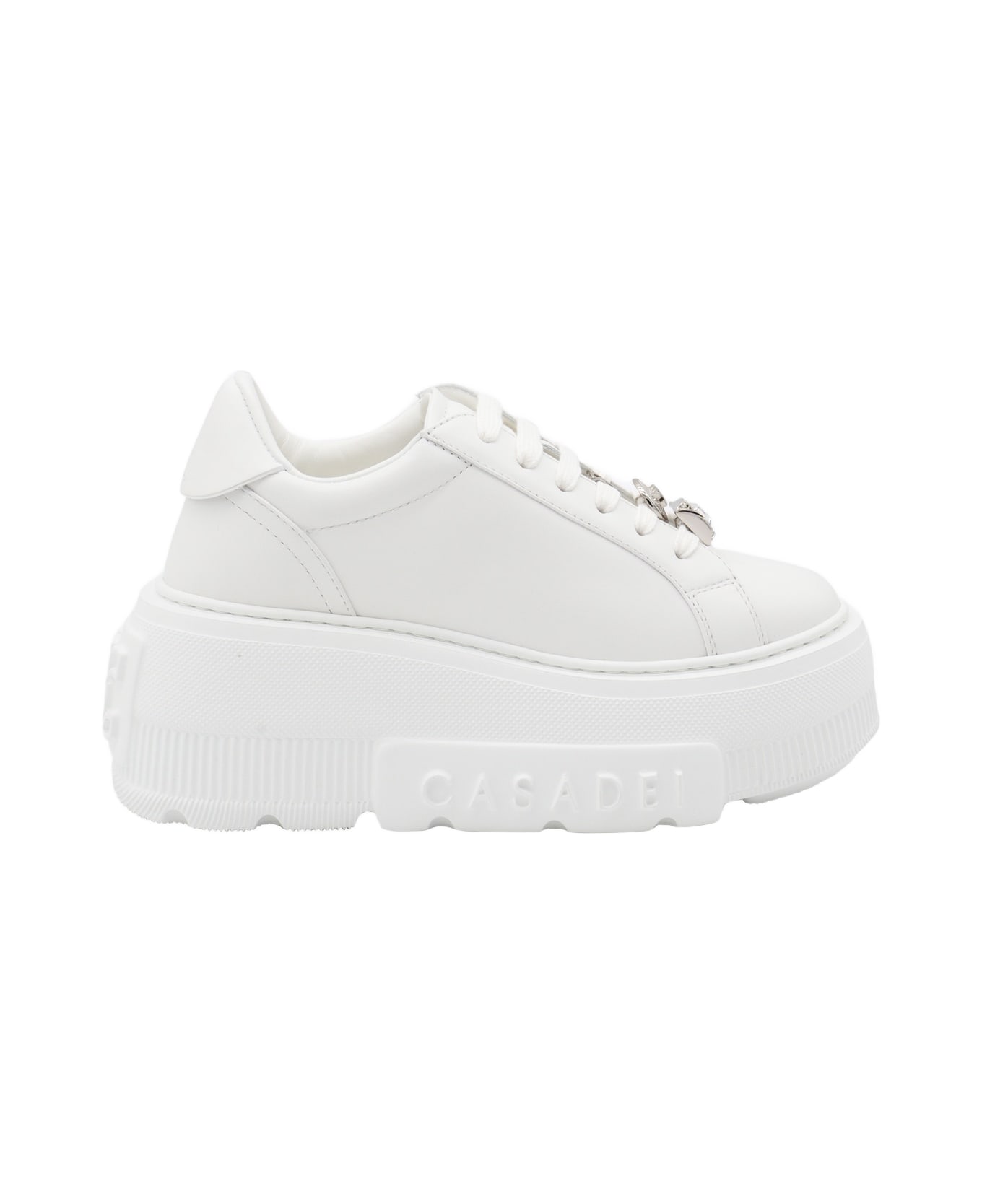 Casadei White Leather Sneakers - White