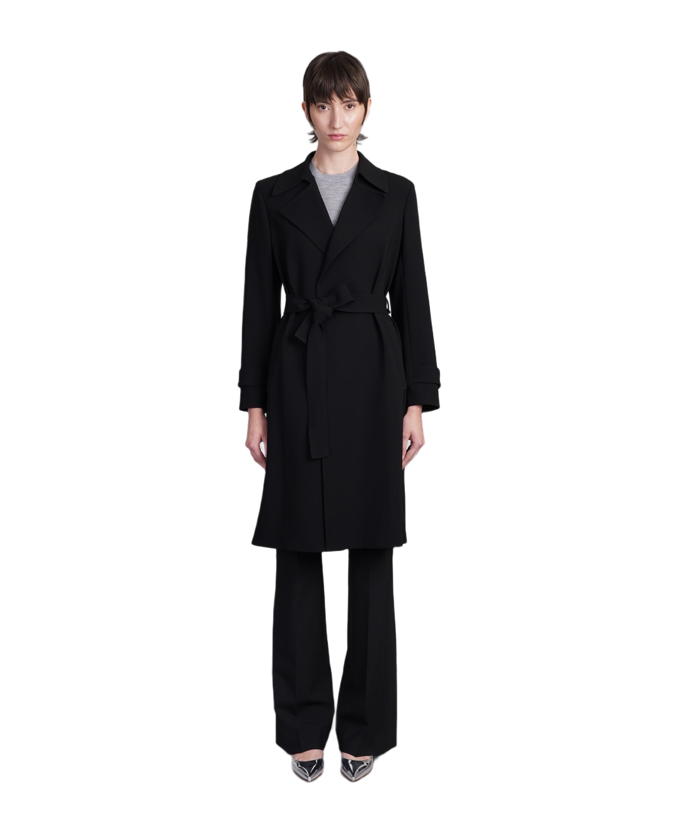 Theory Trench In Black Triacetate | italist