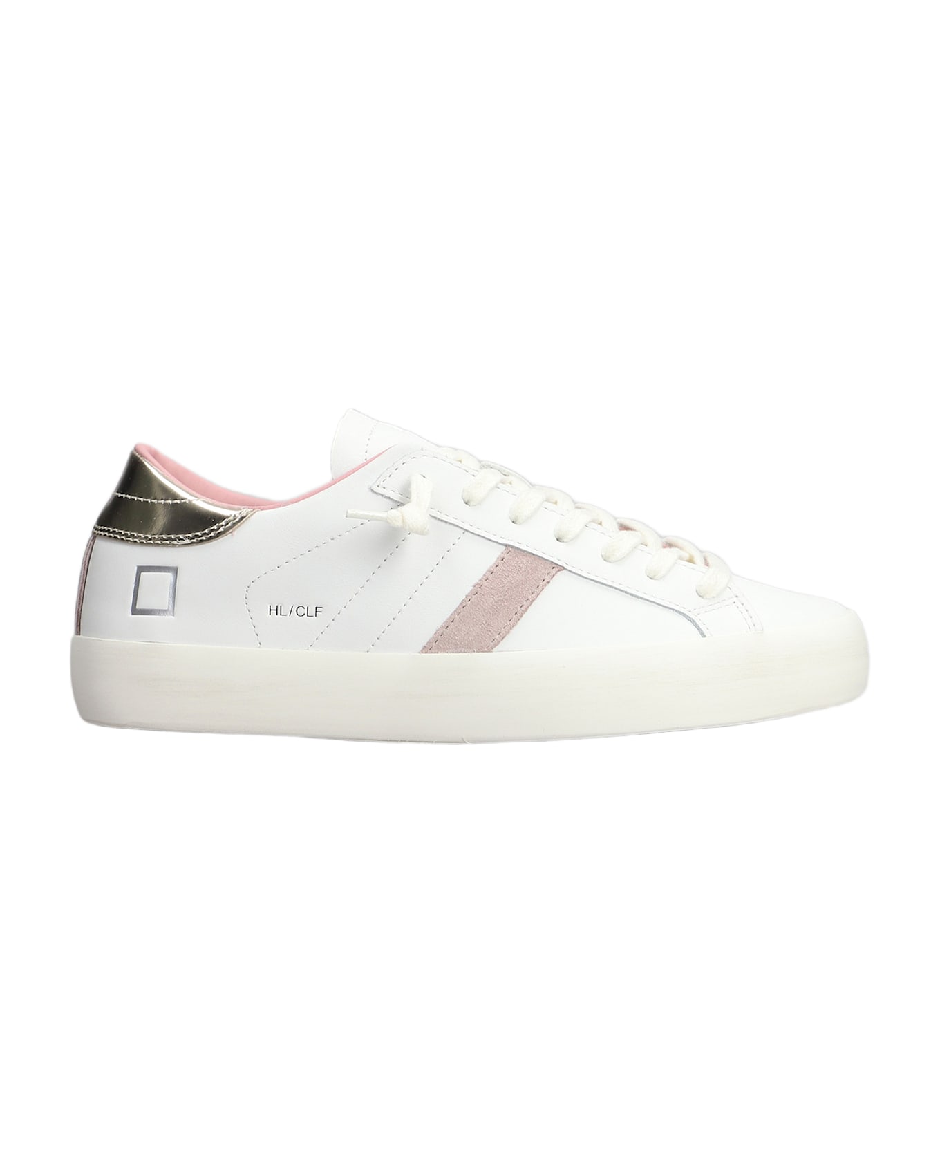 D.A.T.E. Hill Low Sneakers In White Leather - WHITE PLATINUM