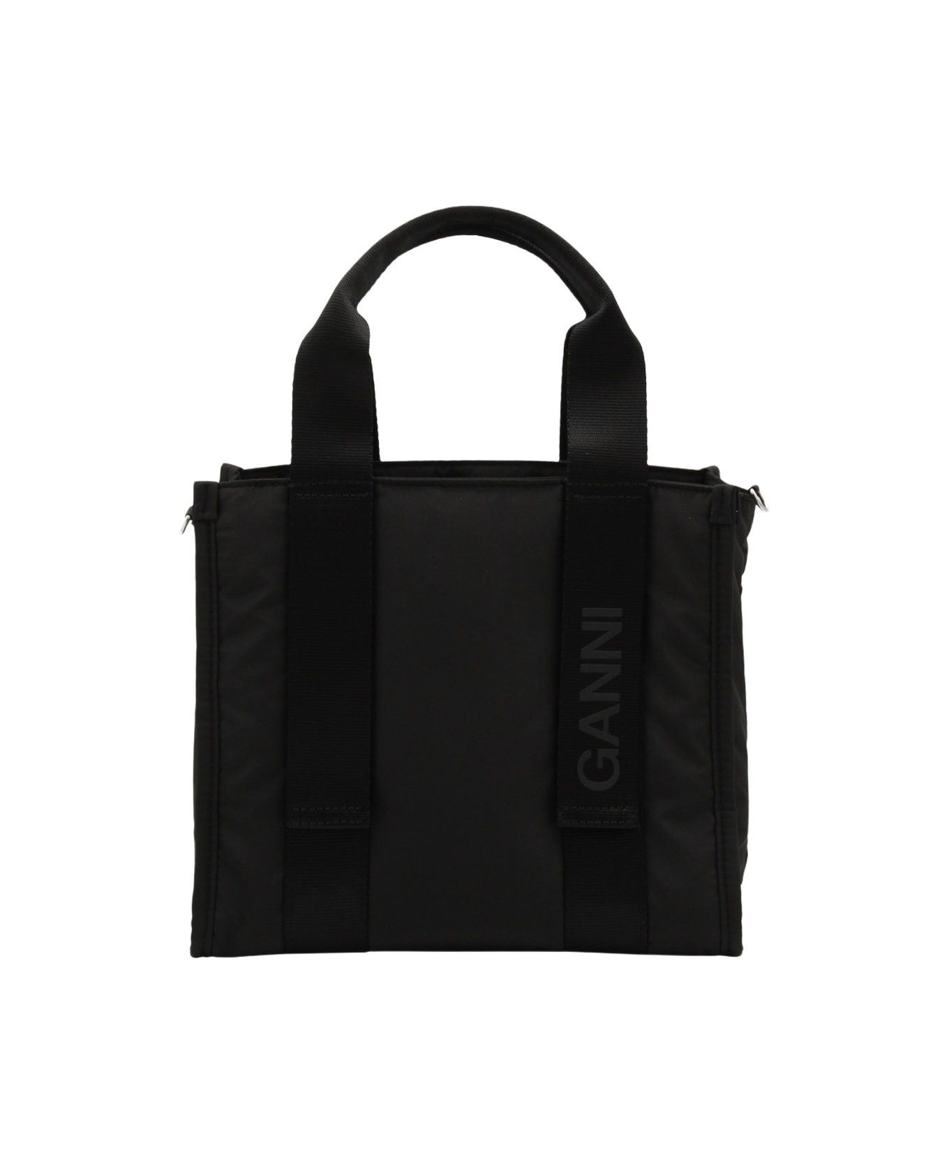 Ganni Black Canvas Handle Bag - Black