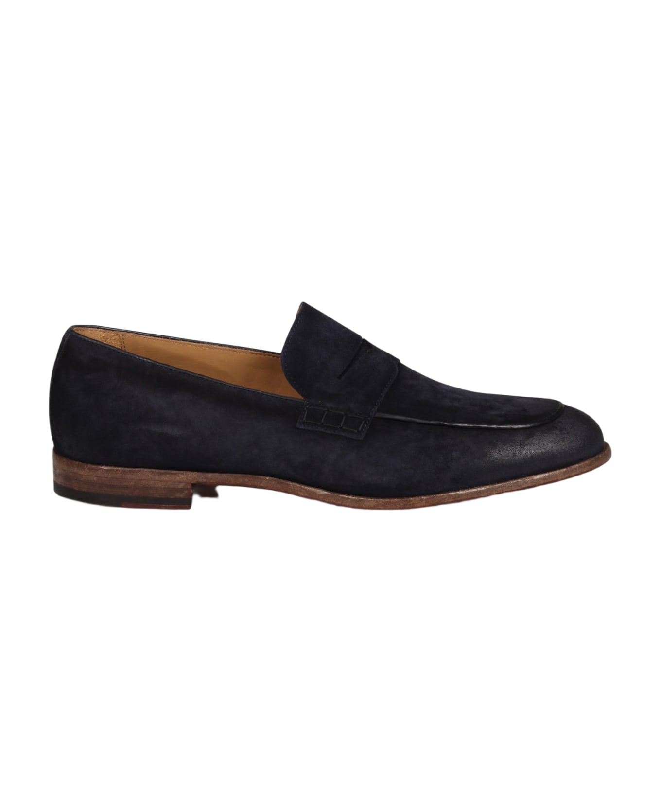 Corvari Brushed Suede Loafers - Blue