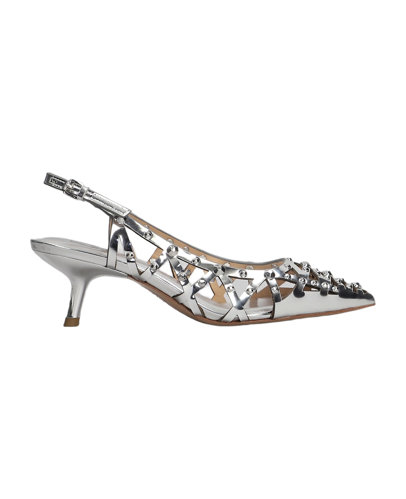 Ash Bizarre Pumps In Silver Leather - silver