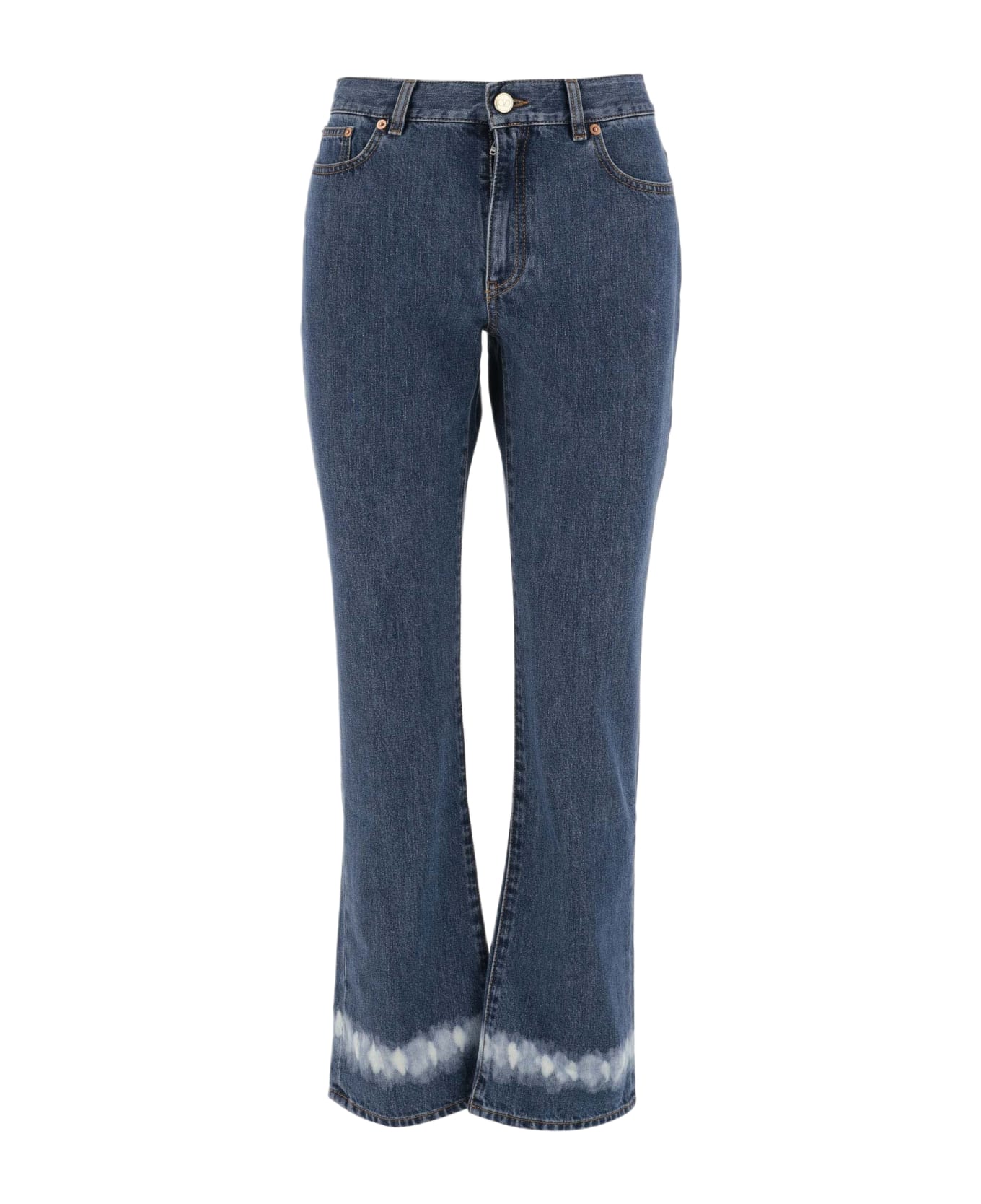 Valentino Cotton Jeans With Vlogo - Denim