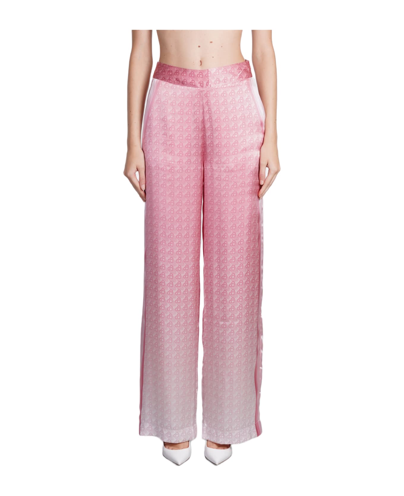 Casablanca Morning City View Silk Trousers - Pink