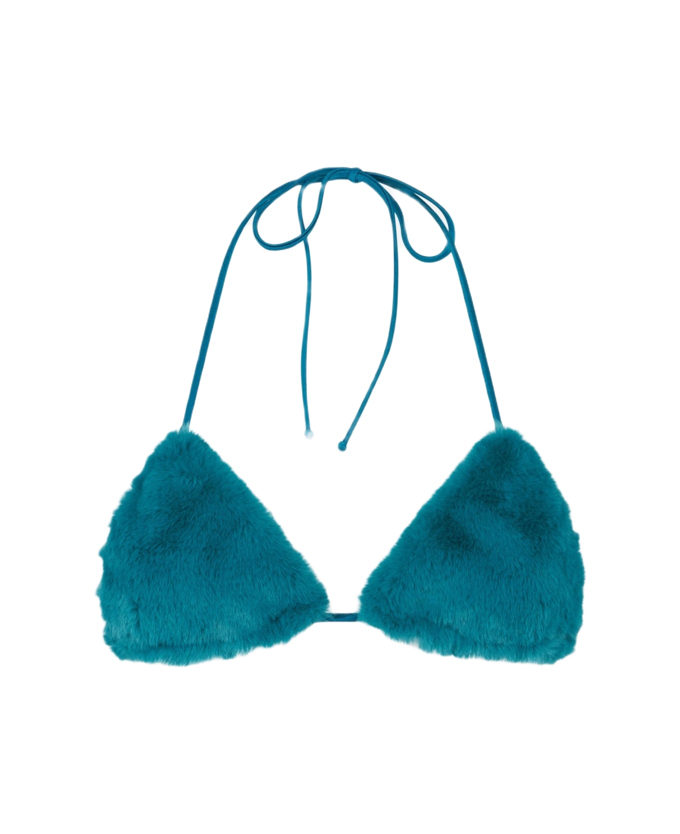 MC2 Saint Barth Woman Teal Green Furry Triangle Top Swimsuit - PETROLIO