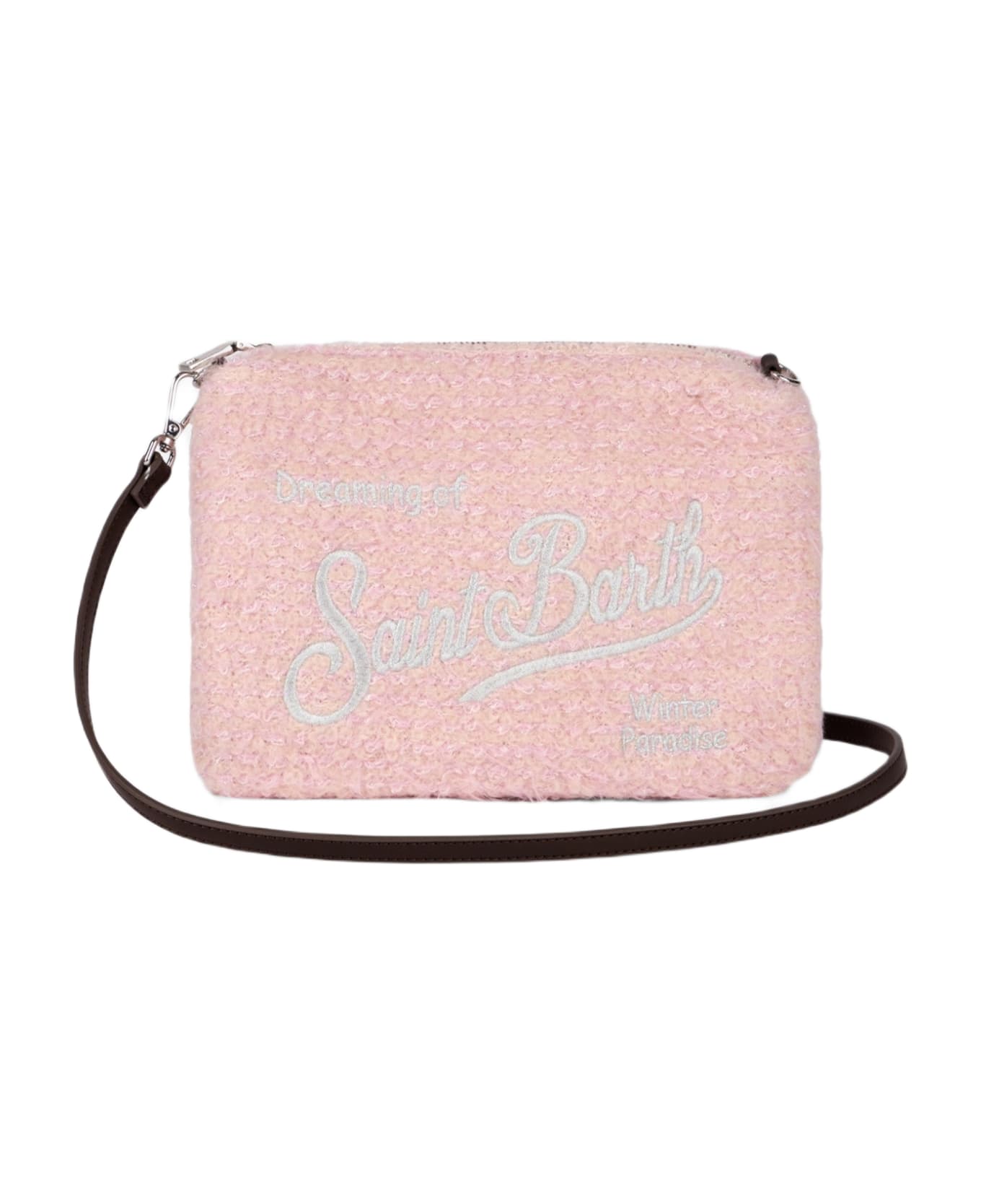 MC2 Saint Barth Parisienne Pink Knit Boucle Cross-body Pouch Bag - PINK