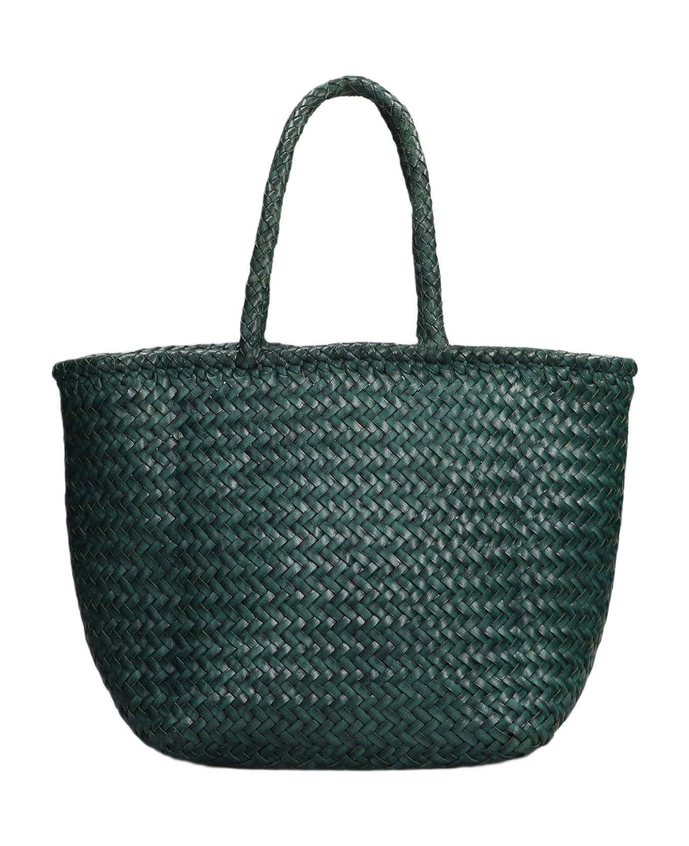Dragon Diffusion Grace Basket Tote In Green Leather - green