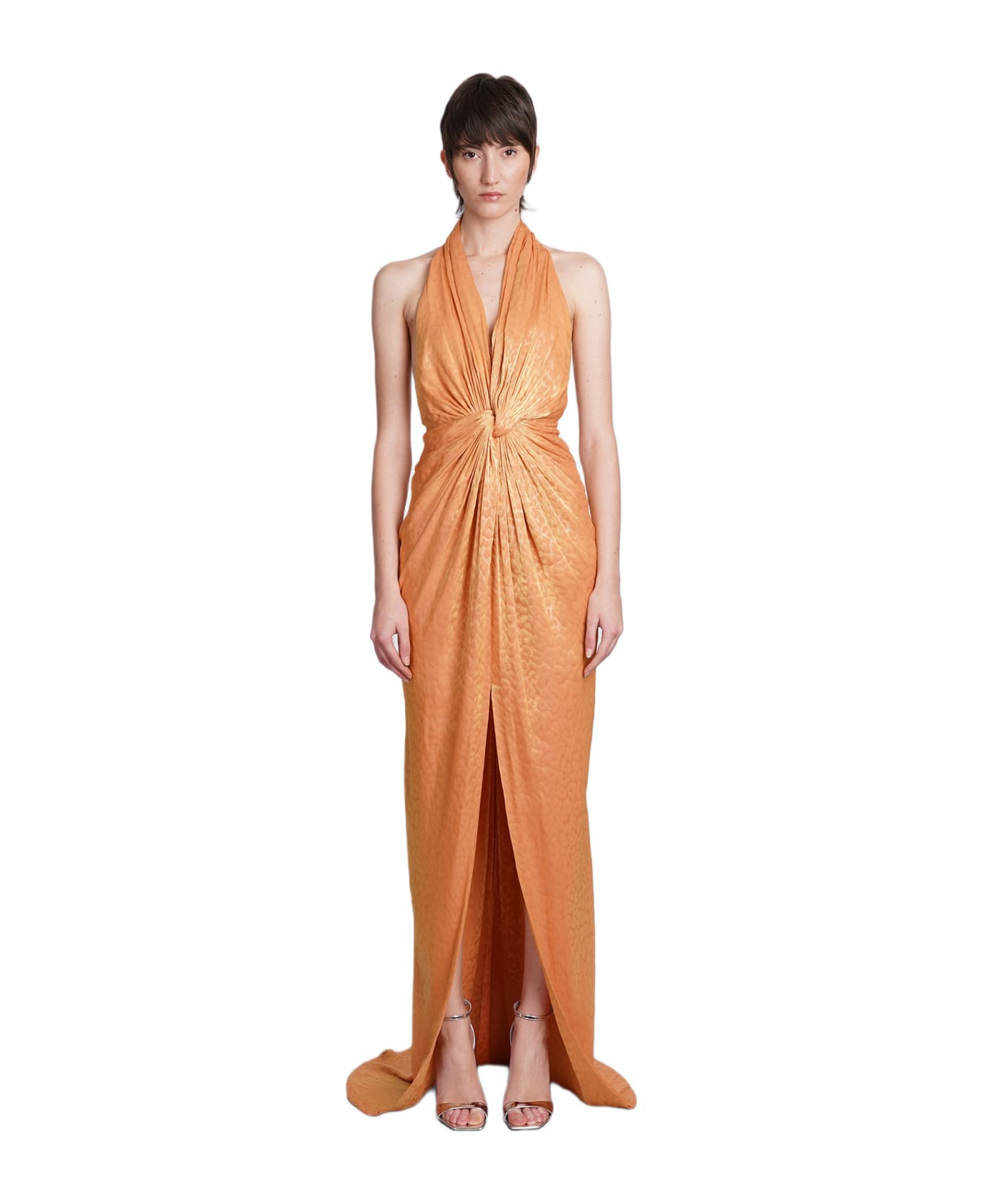 Costarellos Joa Dress In Orange Polyester - orange