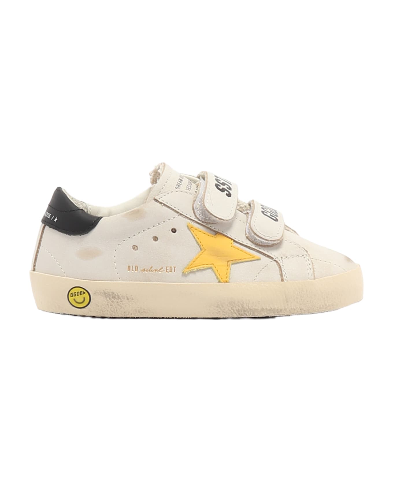 Golden Goose Old School Velcro Sneaker - B.CO-NER-GIALLO