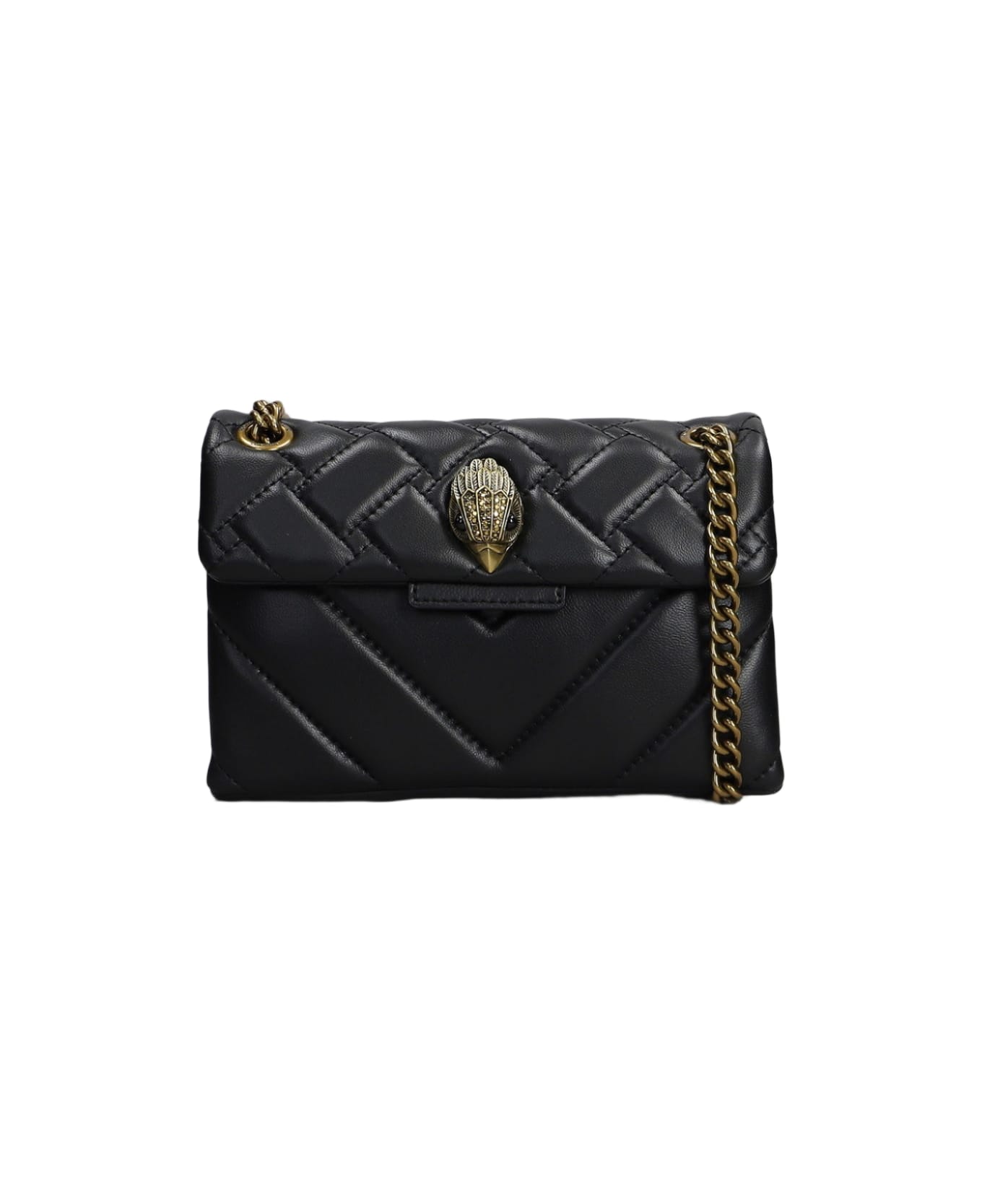 Kurt Geiger Mini Kensington X Shoulder Bag In Black Leather - black