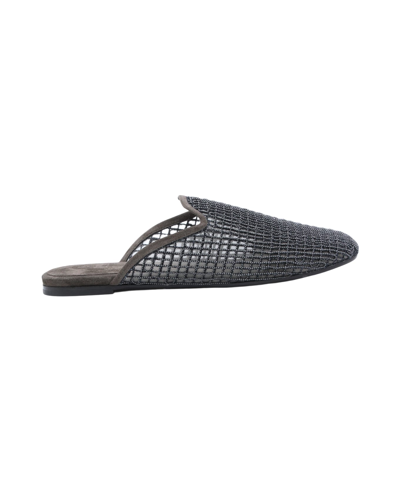 Brunello Cucinelli Grey Leather Flats - TORBA