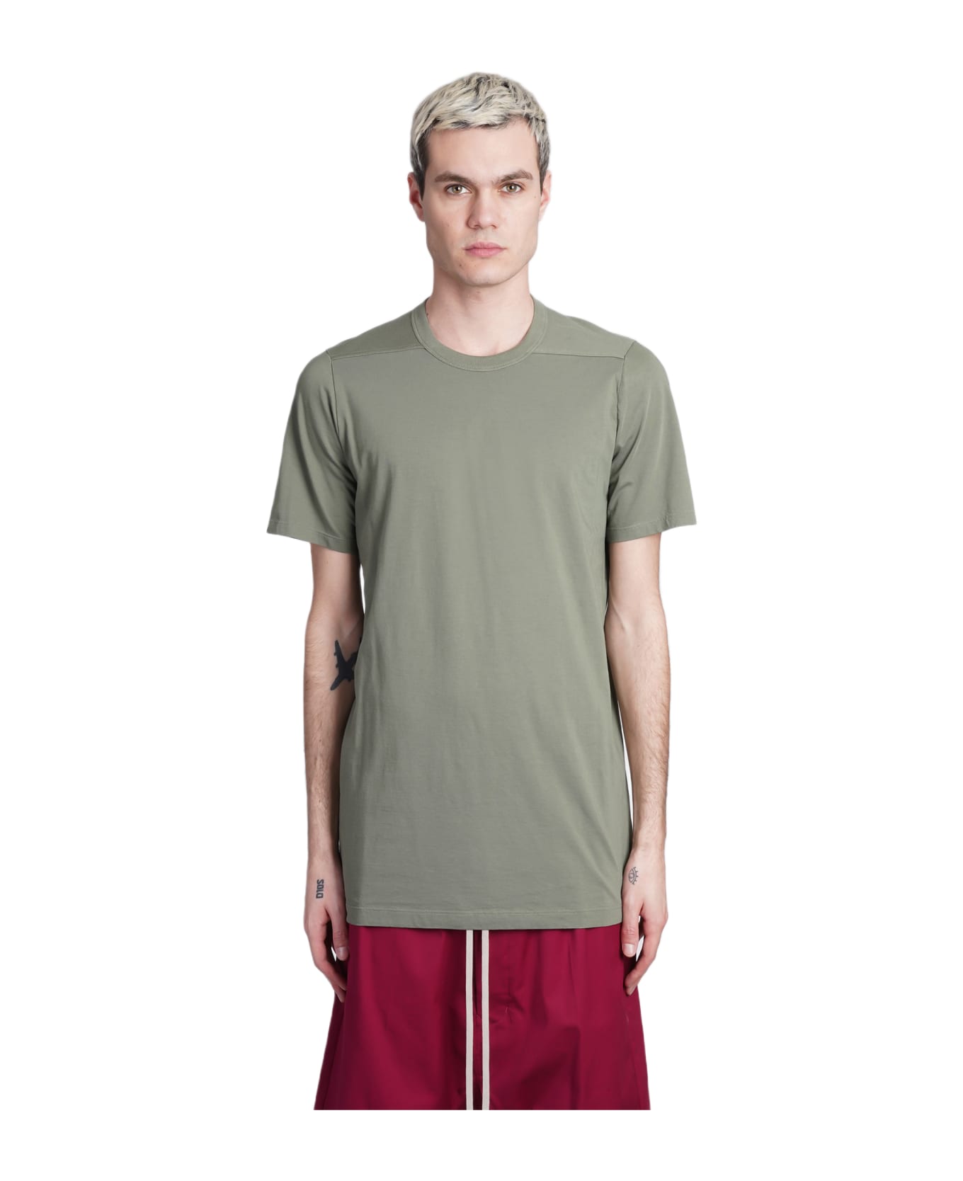 Rick Owens Level T T-shirt In Green Cotton - green