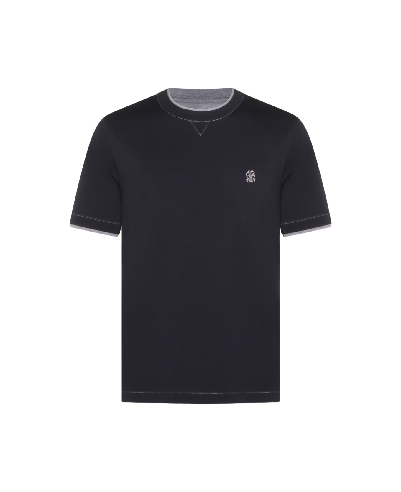 Brunello Cucinelli Navy Cotton T-shirt - Blue