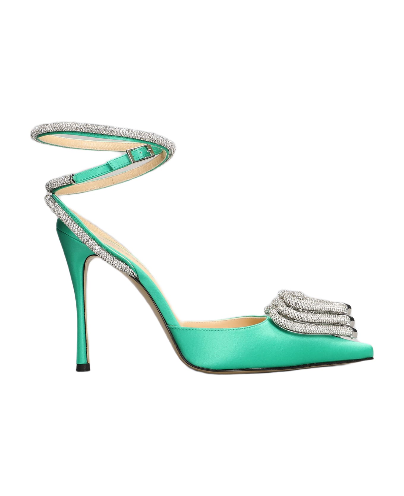 Mach & Mach Pumps In Green Satin - green