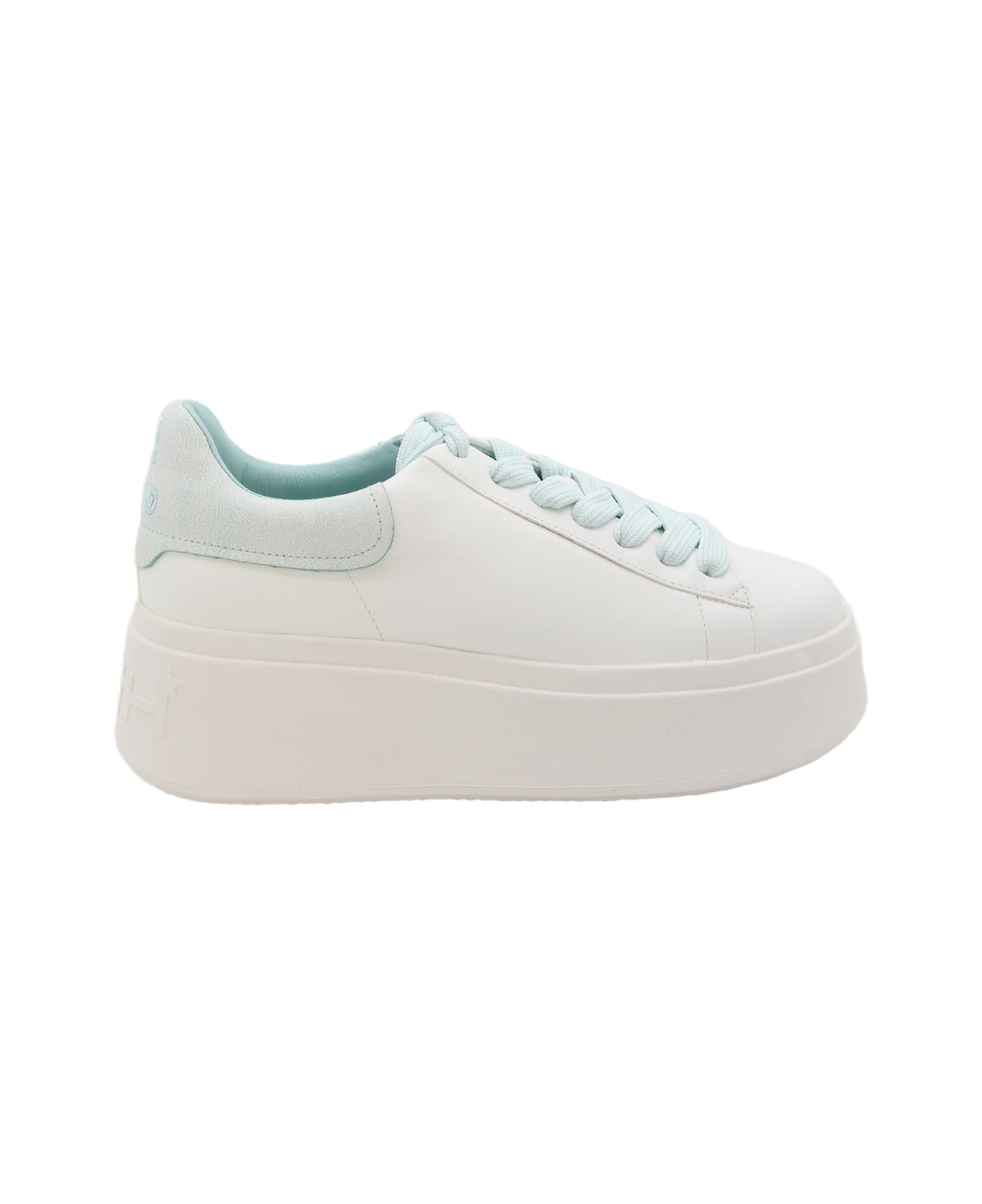 Ash White Leather Sneakers - WHITE/WATER ウェッジシューズ
