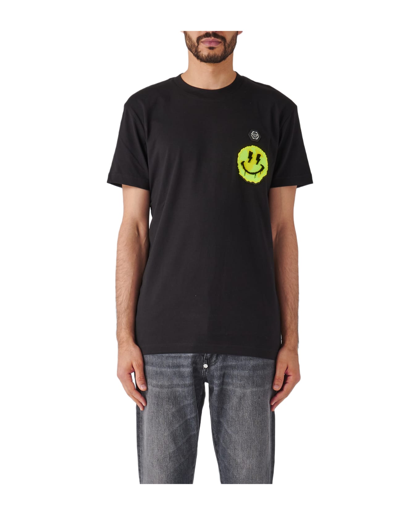 Philipp Plein T-shirt Round Neck Ss Smile T-shirt - NERO