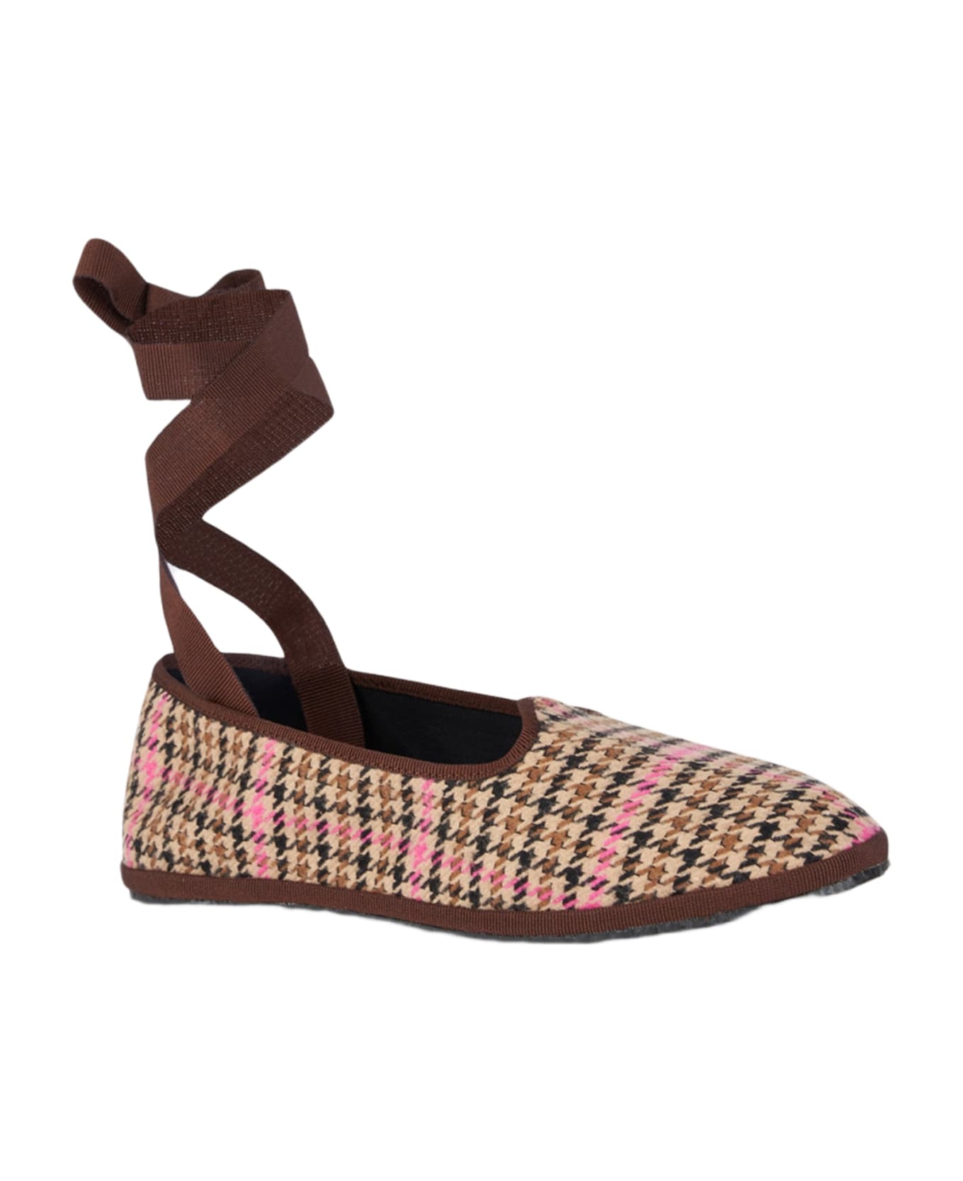 MC2 Saint Barth Woman Pied De Poule Slipper Loafers | My Chalom Special Edition - BROWN
