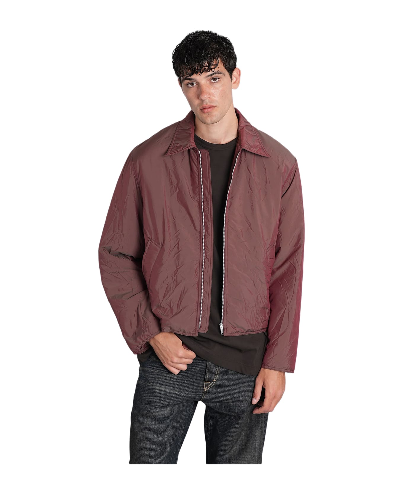 Our Legacy Bomber Jacket In Red Polyamide - red