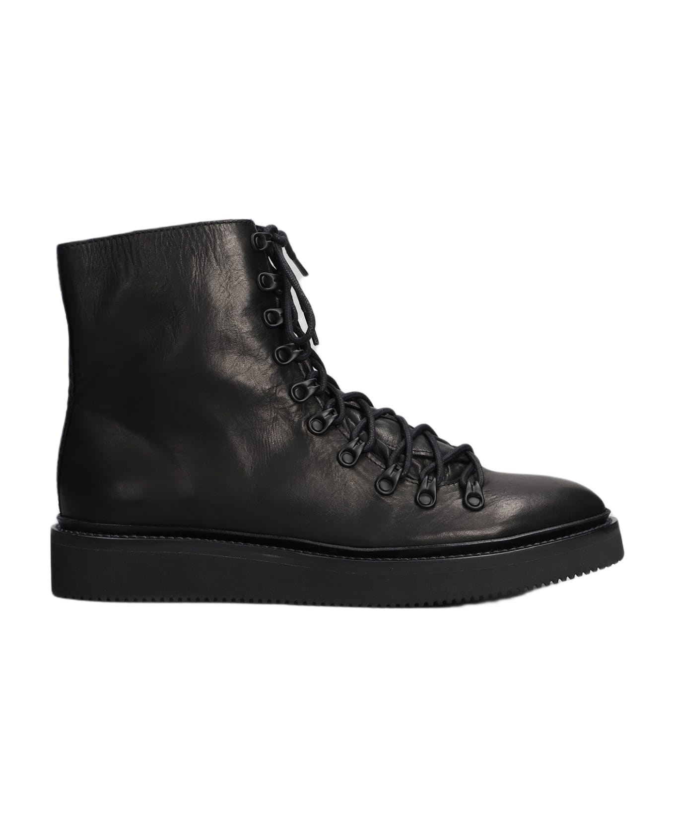 Yohji Yamamoto Ankle Boots In Black Leather - black