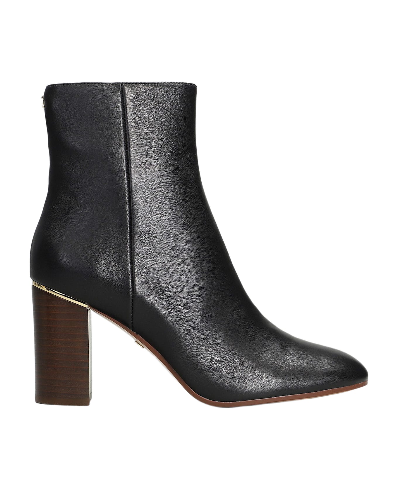 Lola Cruz High Heels Ankle Boots In Black Leather - black