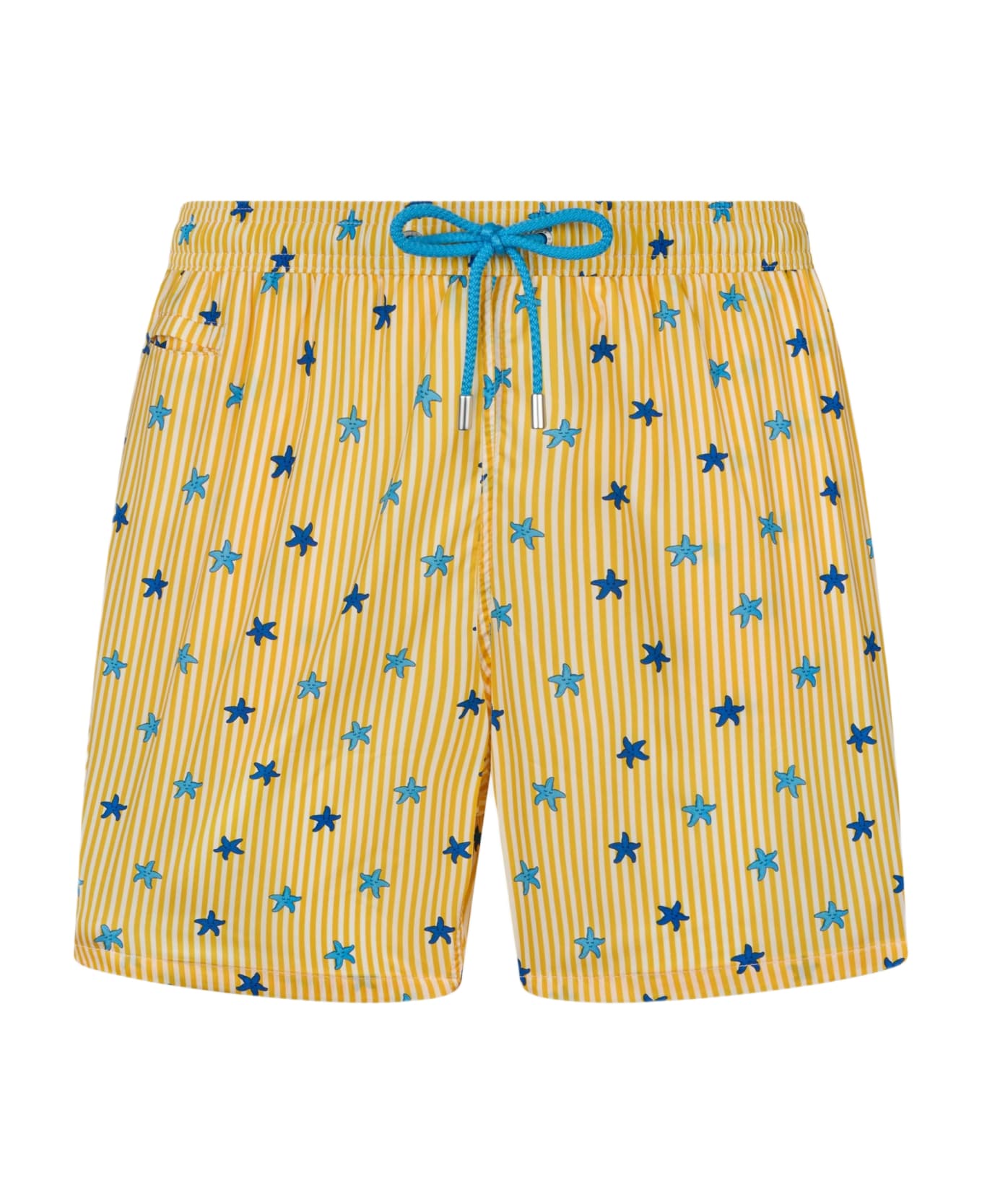 MC2 Saint Barth Comfort Light Classic Stretch Swim Shorts With Starfishes Print - YELLOW