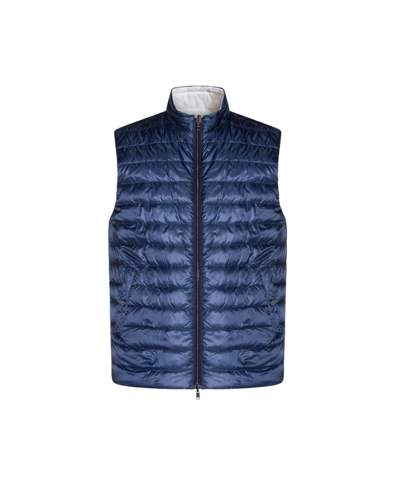 Herno Blue And White Reversible Down Jacket - BLU-BIANCO